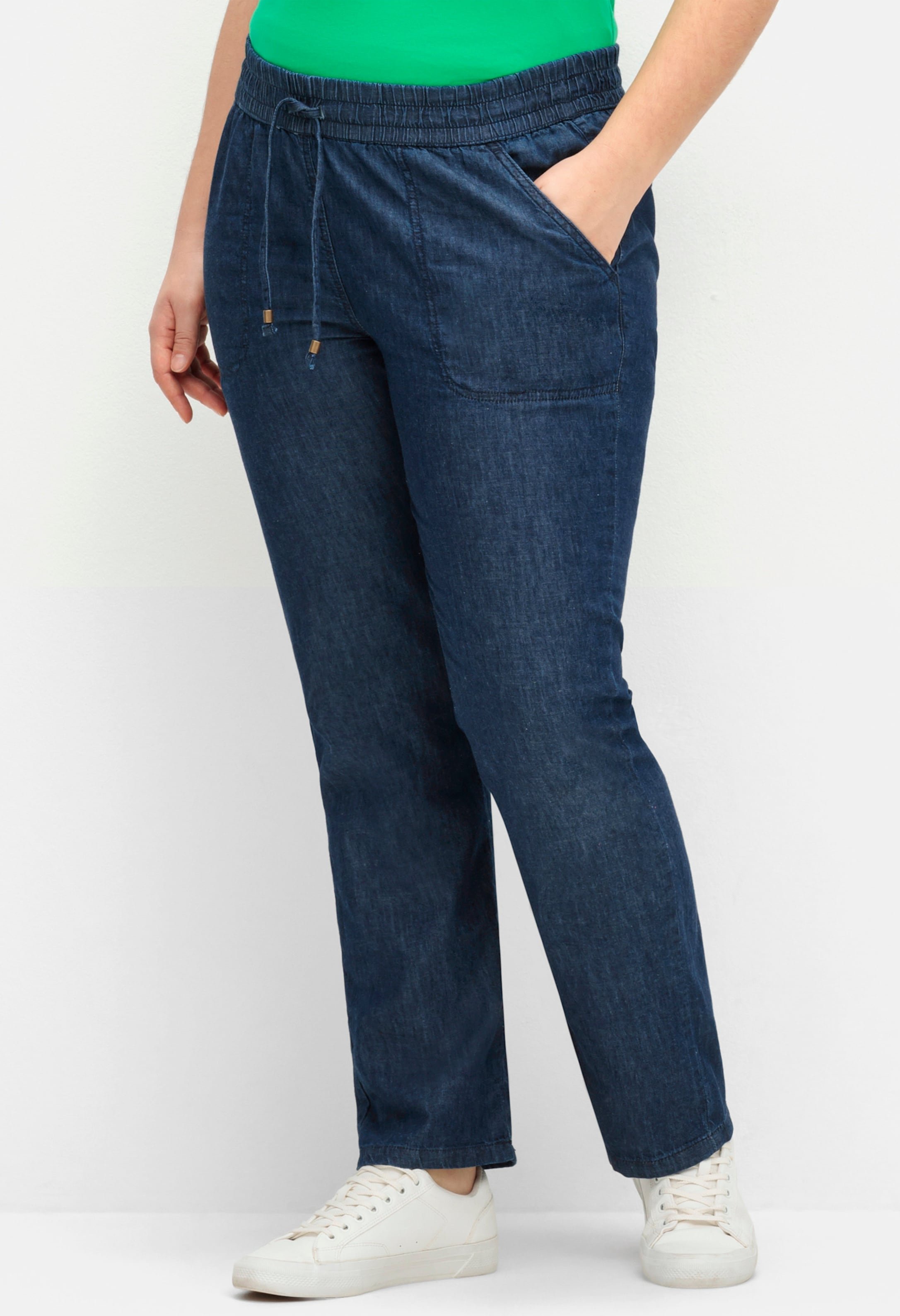 Thumbnail - Sheego Schlupfjeans mit gesmoktem Bund