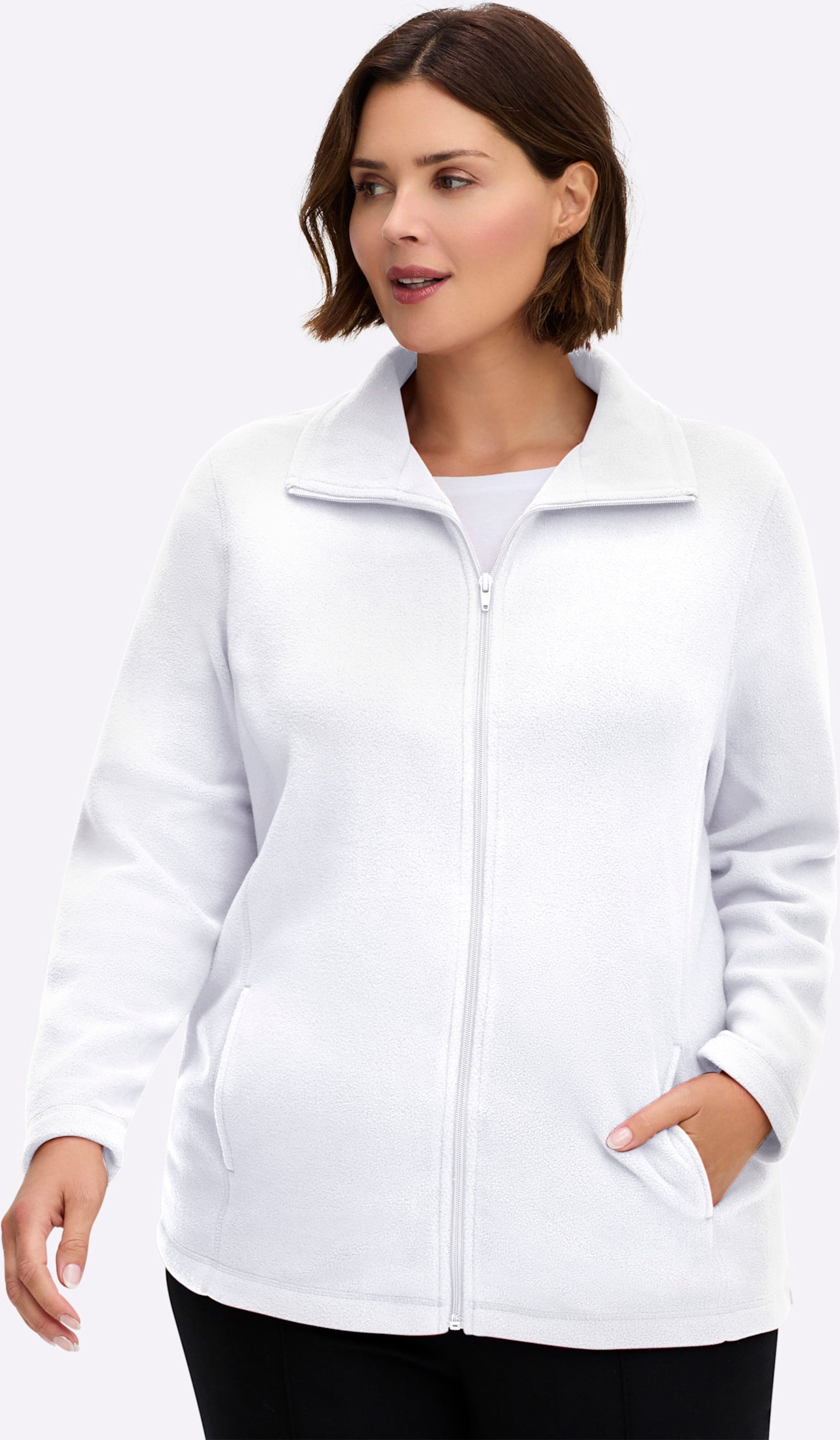 Sheego Fleecejacke mit zwei Taschen