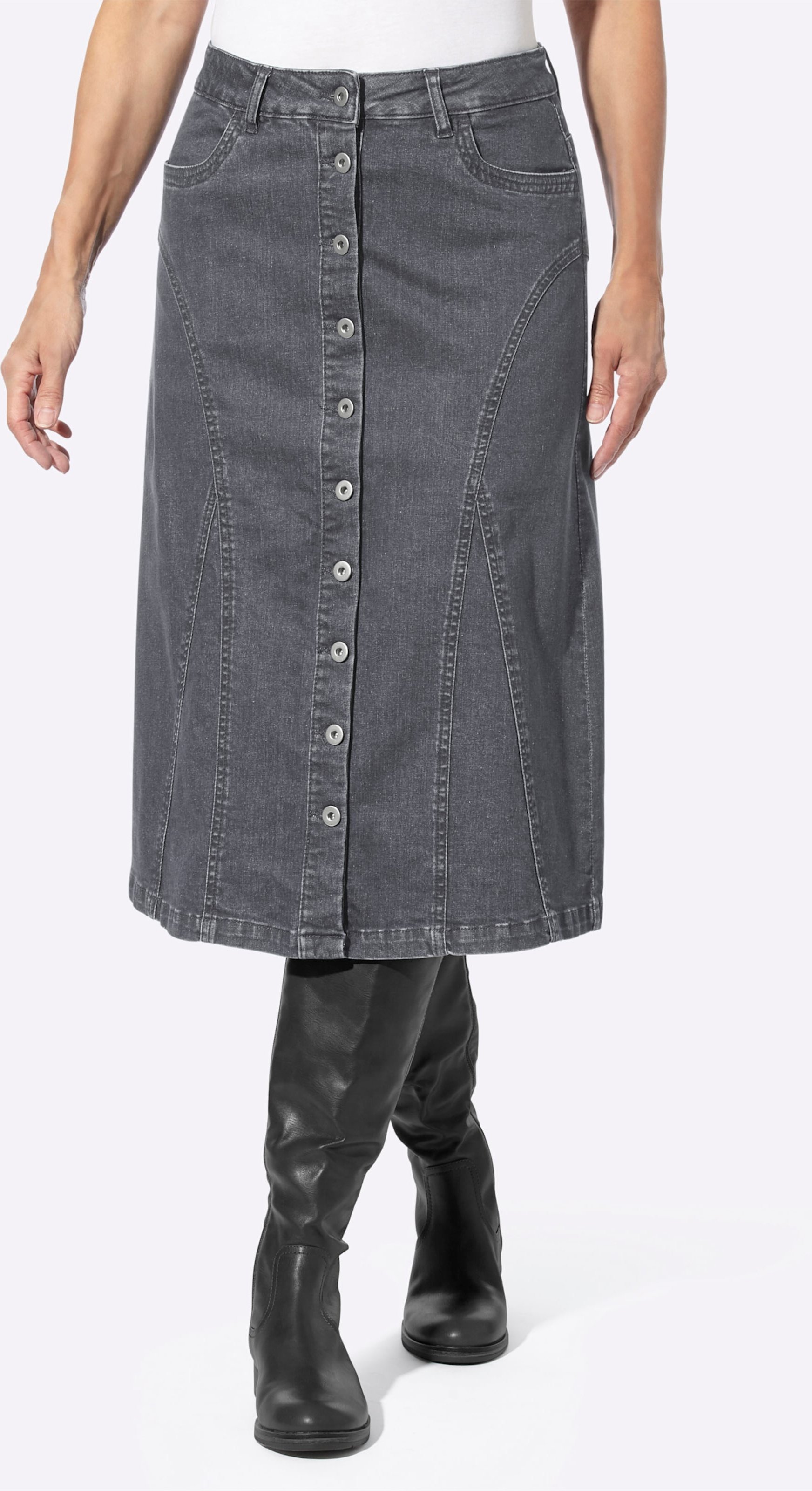 Sheego Jeansrock in Stretch-Qualität