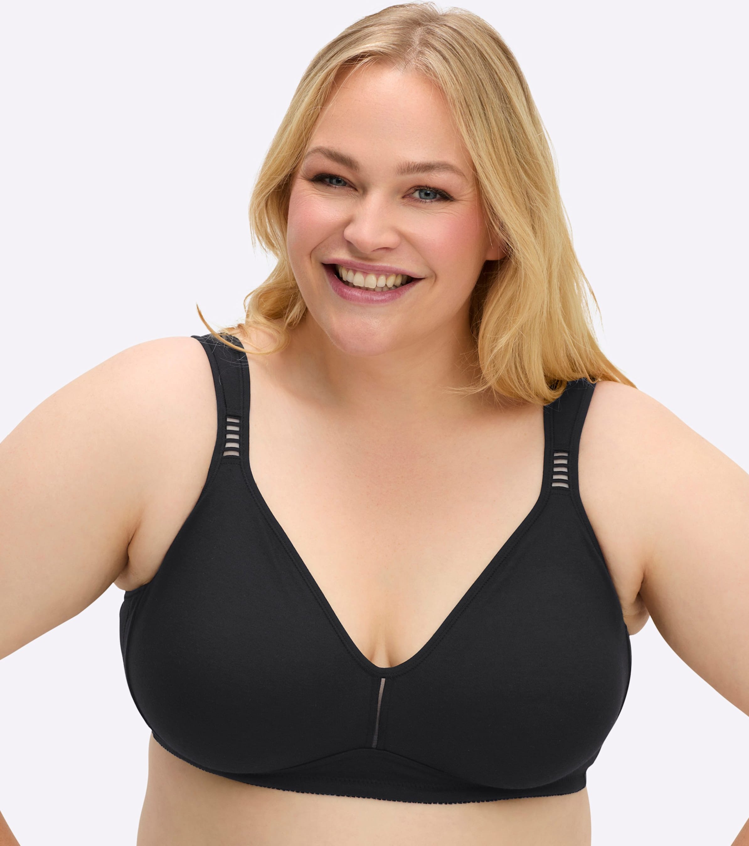 Thumbnail - Sheego Komfort-BH ohne Bügel mit transparenten Einsätzen