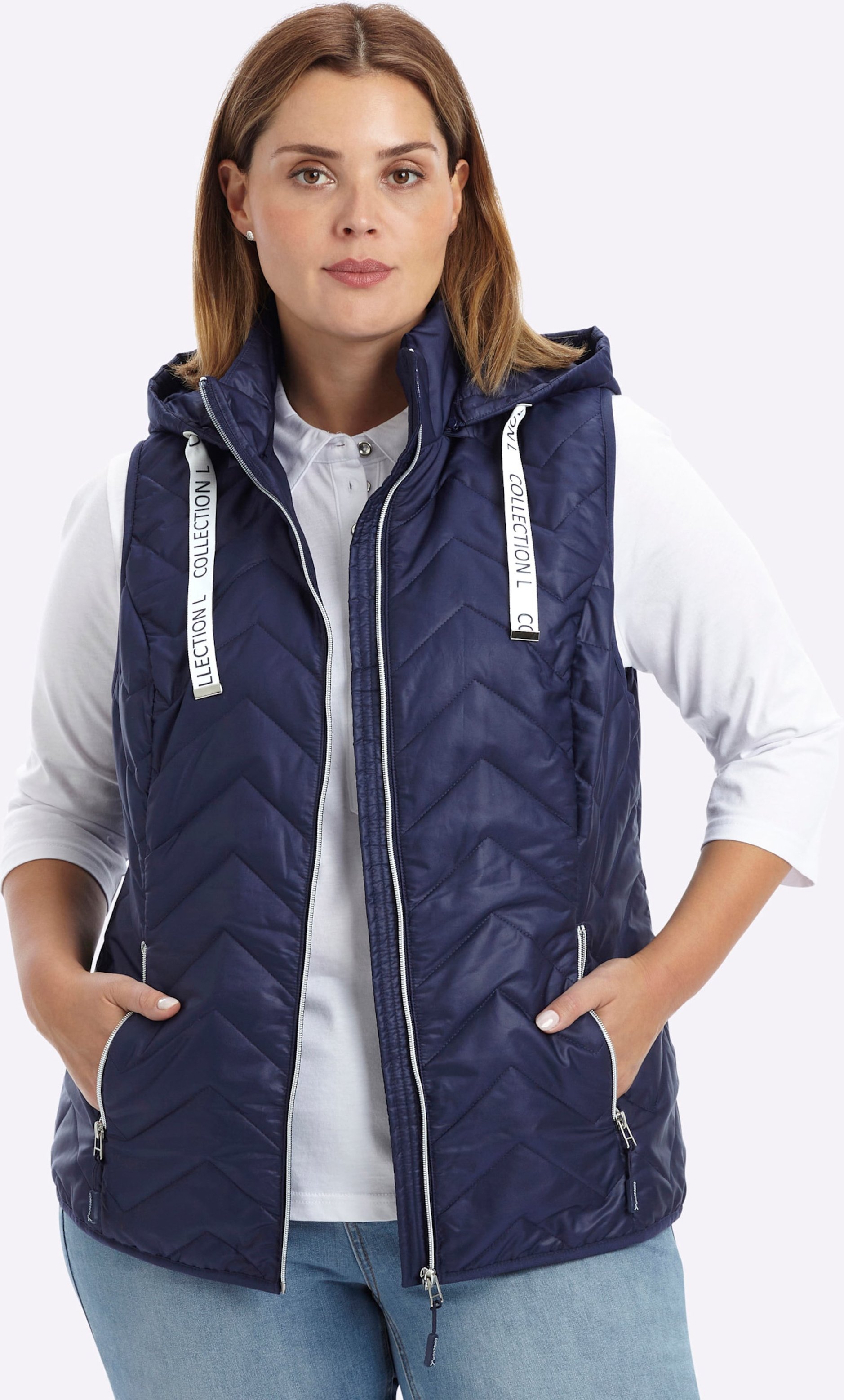 Sheego Steppweste im Zickzack-Muster