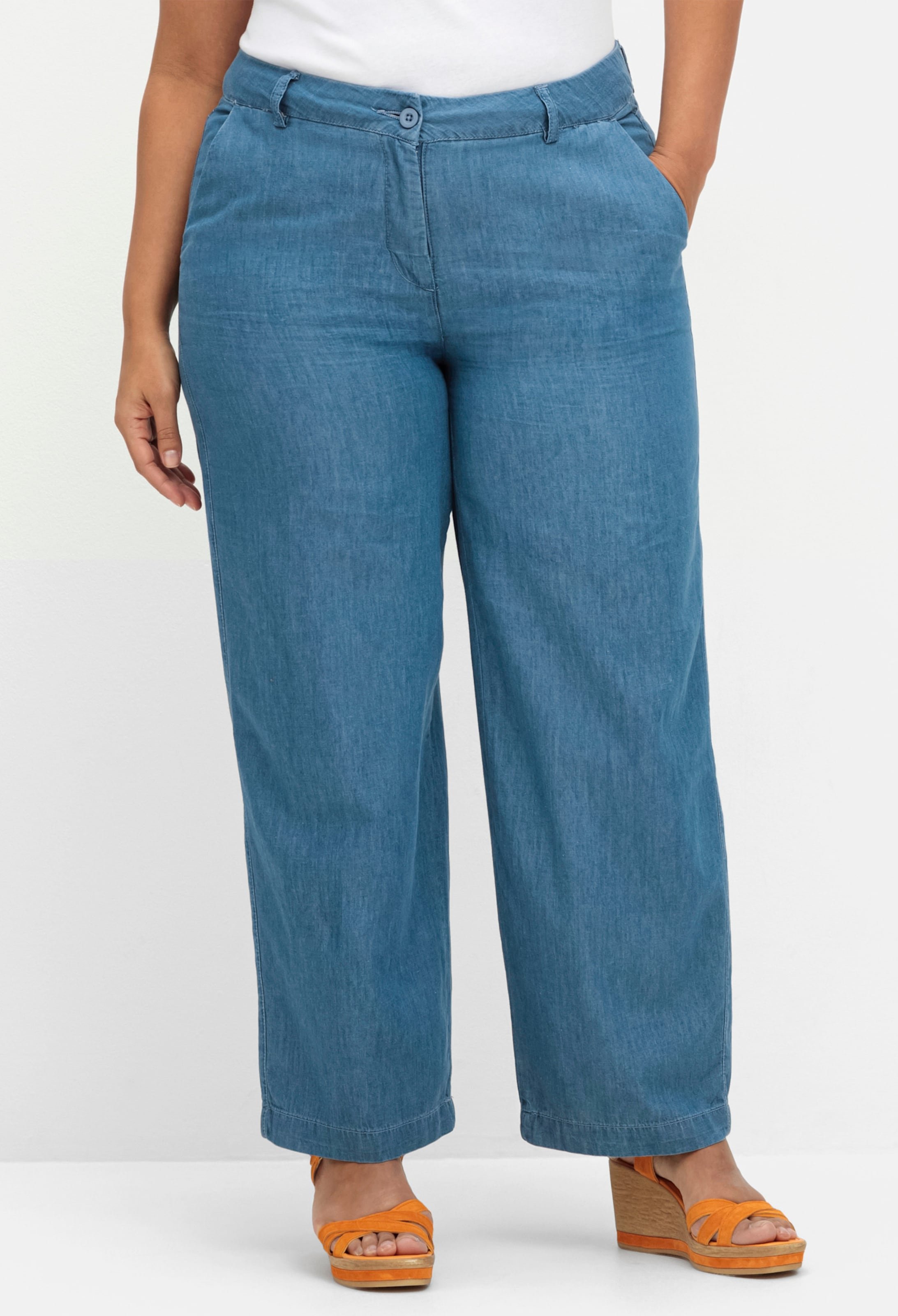 Thumbnail - Sheego Culotte in Jeans-Qualität, Baumwolle