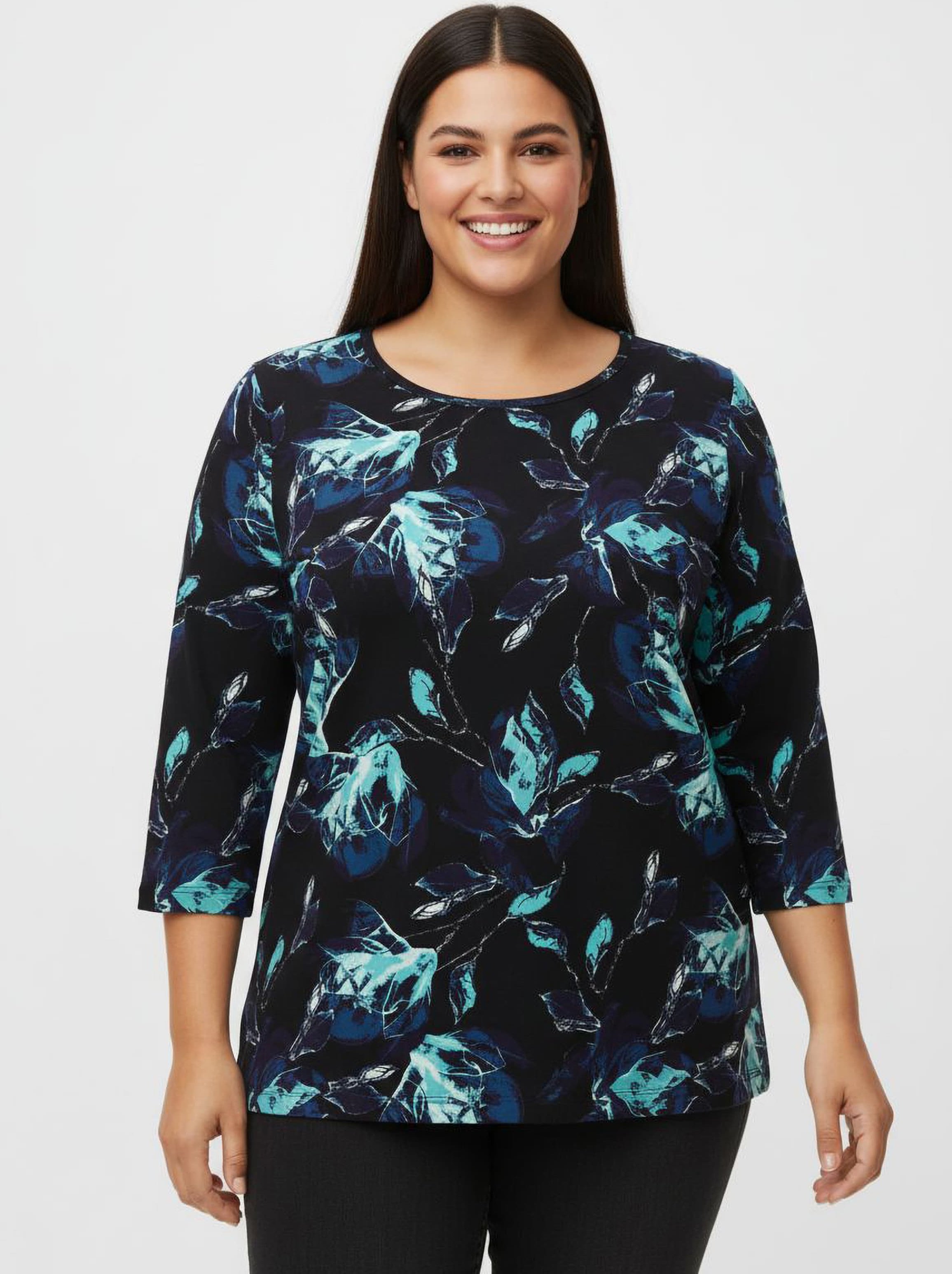 Sheego 3/4-Arm-Shirt in Viskose-Qualität