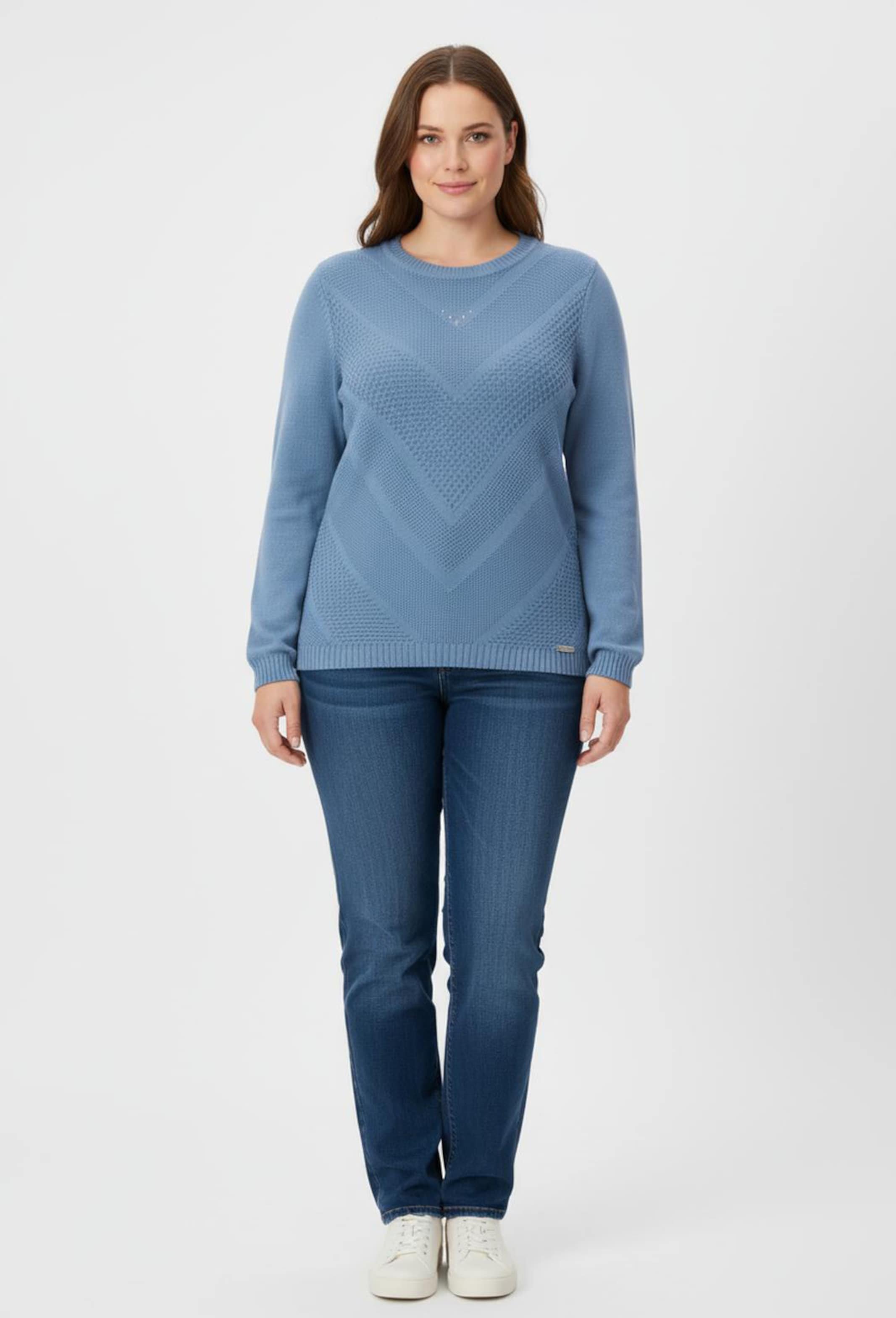 Thumbnail - Sheego Langarm-Pullover mit Metallplättchen-Applikationen