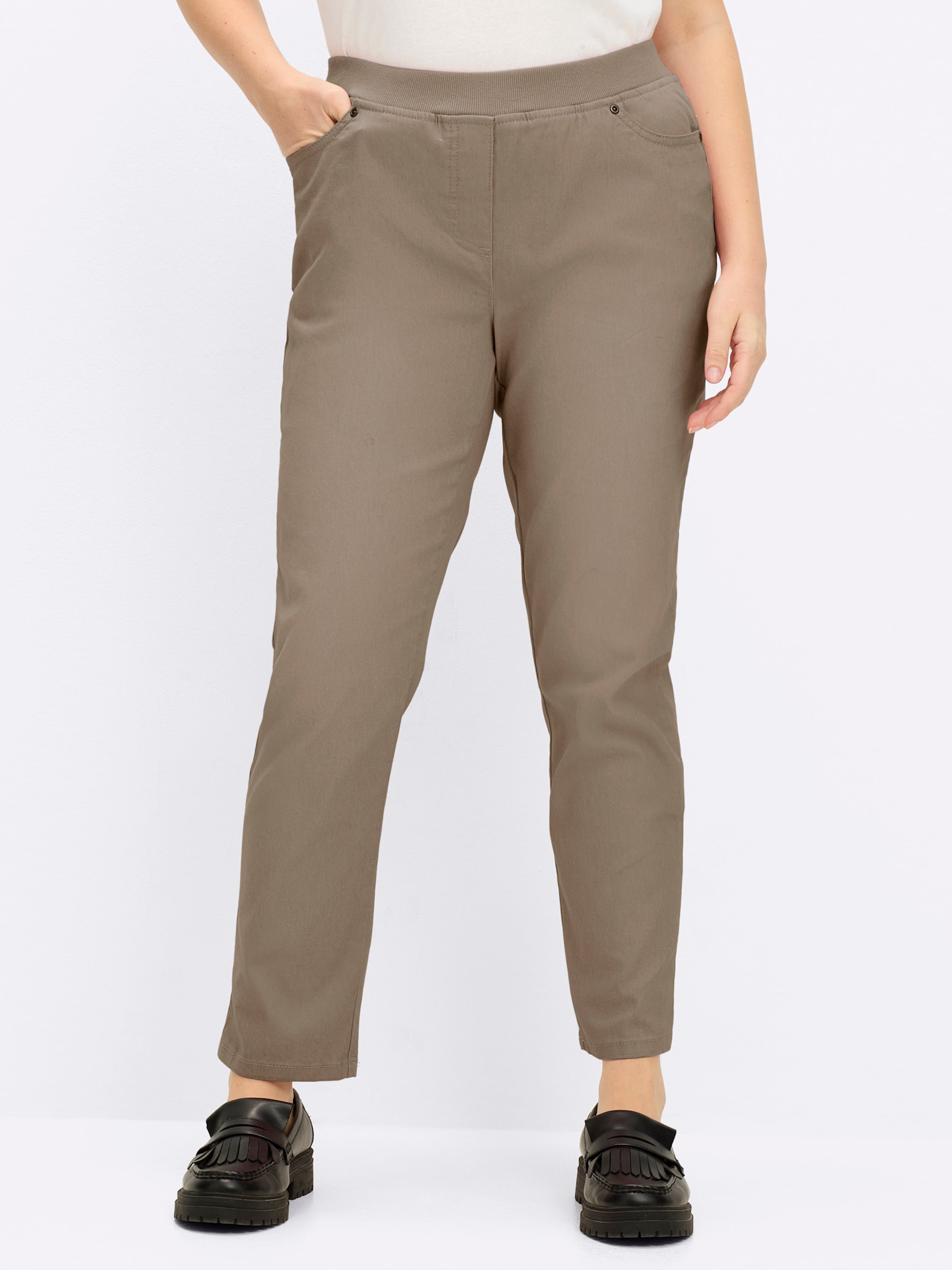 Sheego Schlupfjeans mit geripptem Strick-Dehnbund