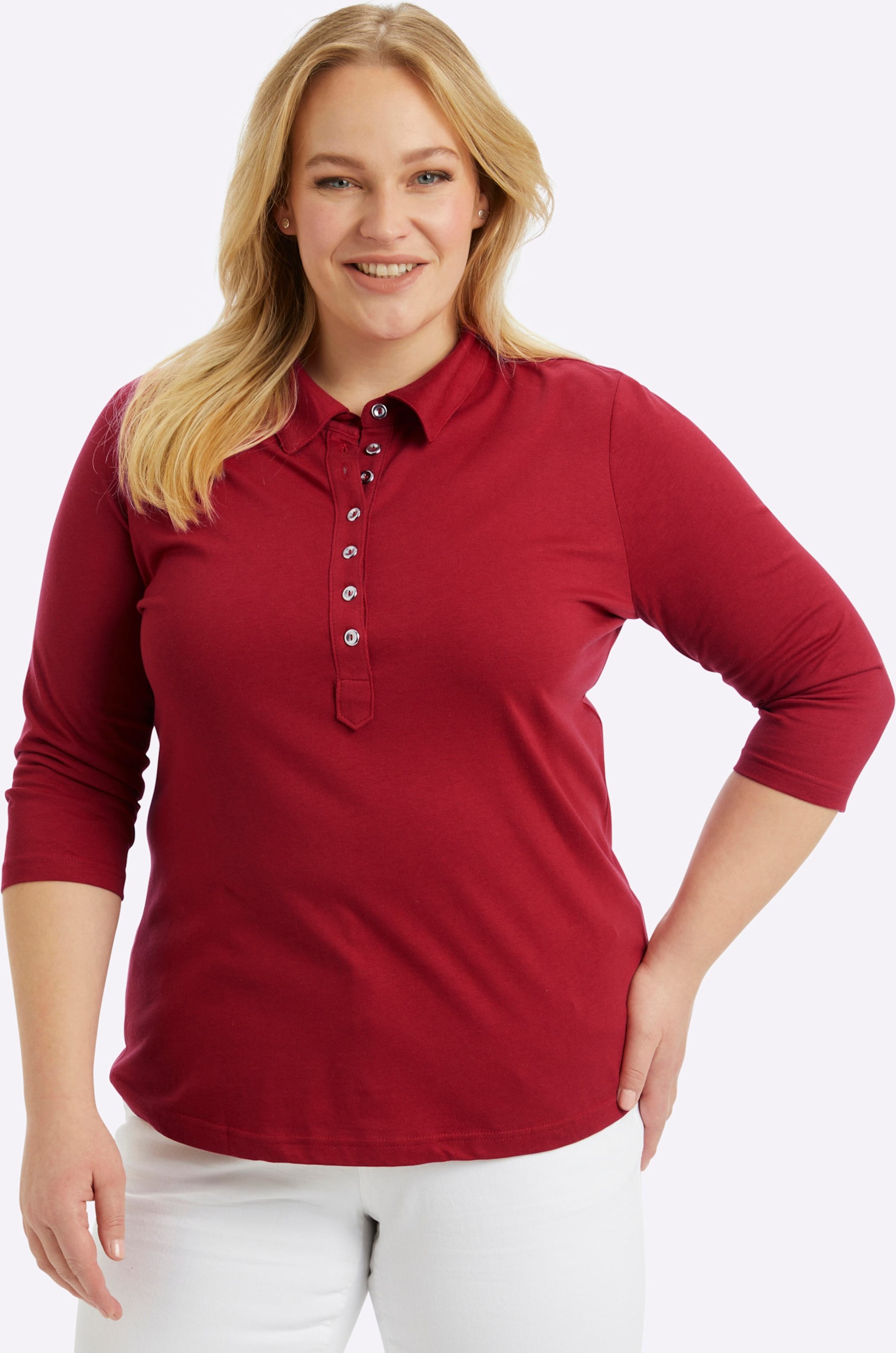 Thumbnail - Sheego Poloshirt mit langer Knopfleiste