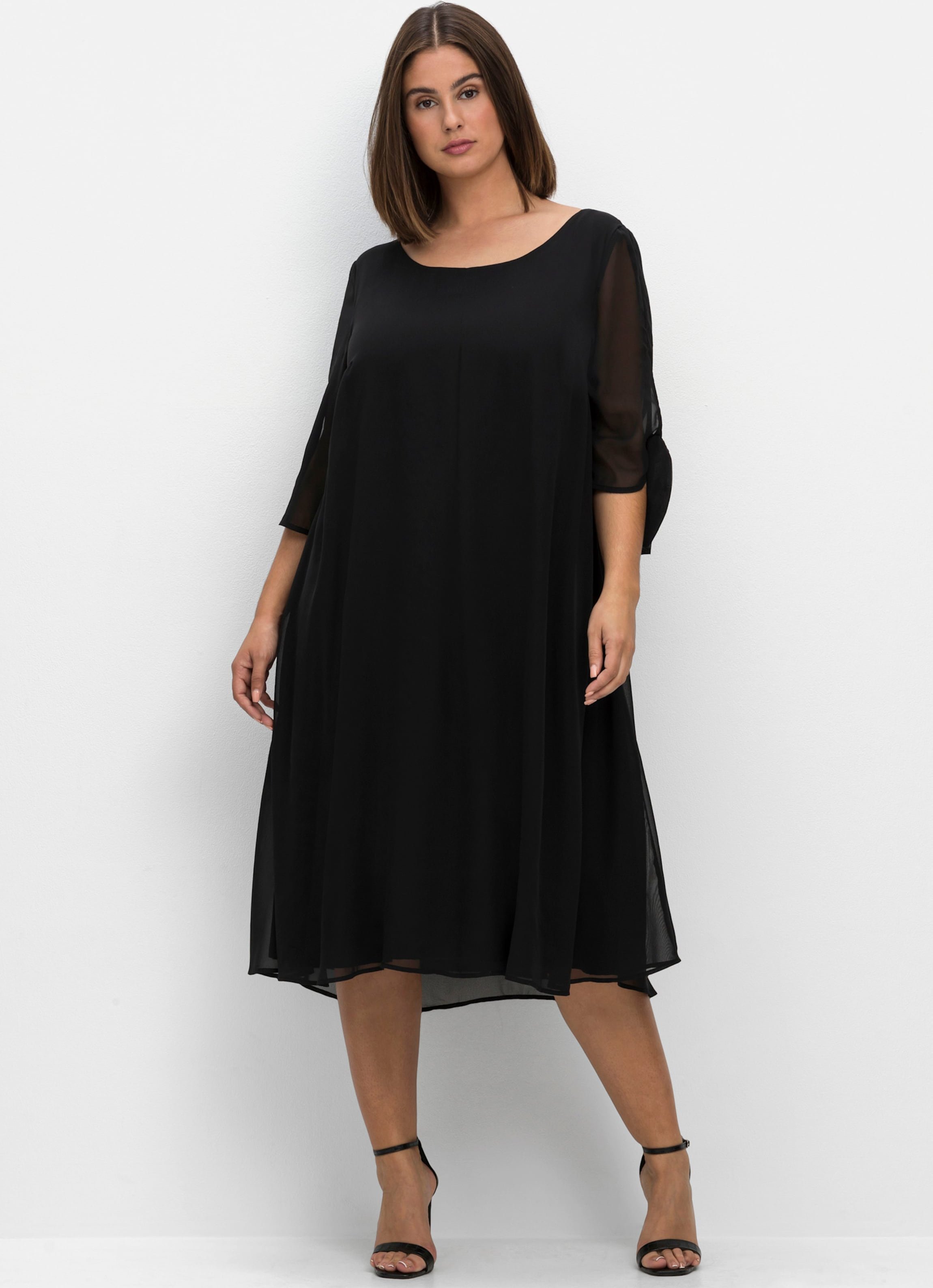 Sheego Chiffonkleid in Midilänge