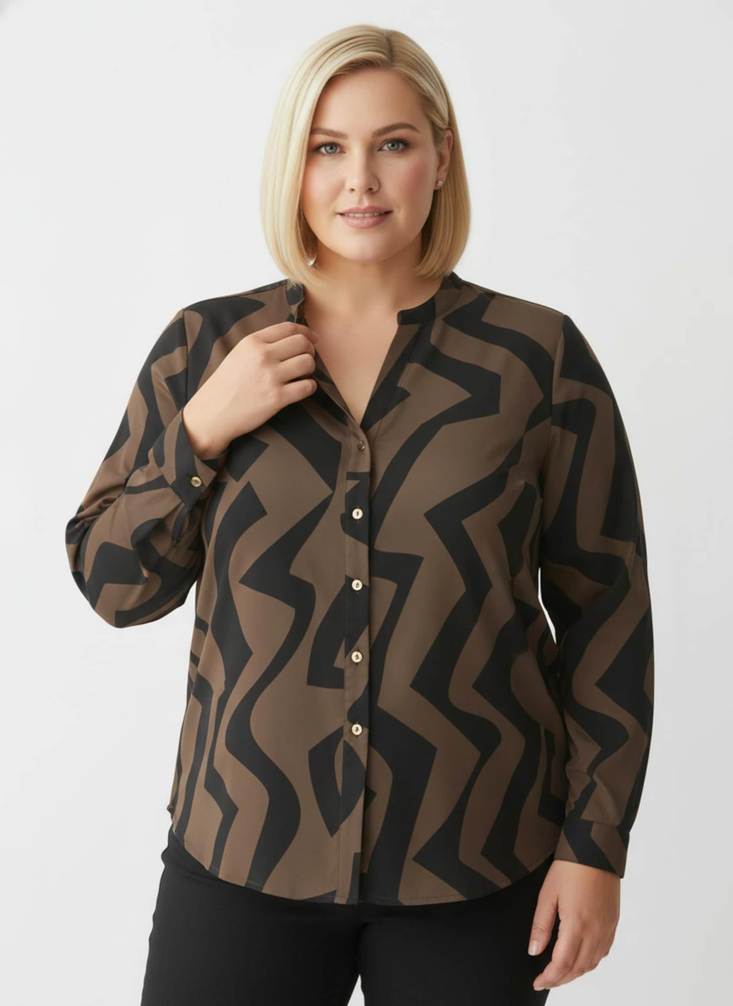 Sheego Langarmbluse mit Grafik-Druck