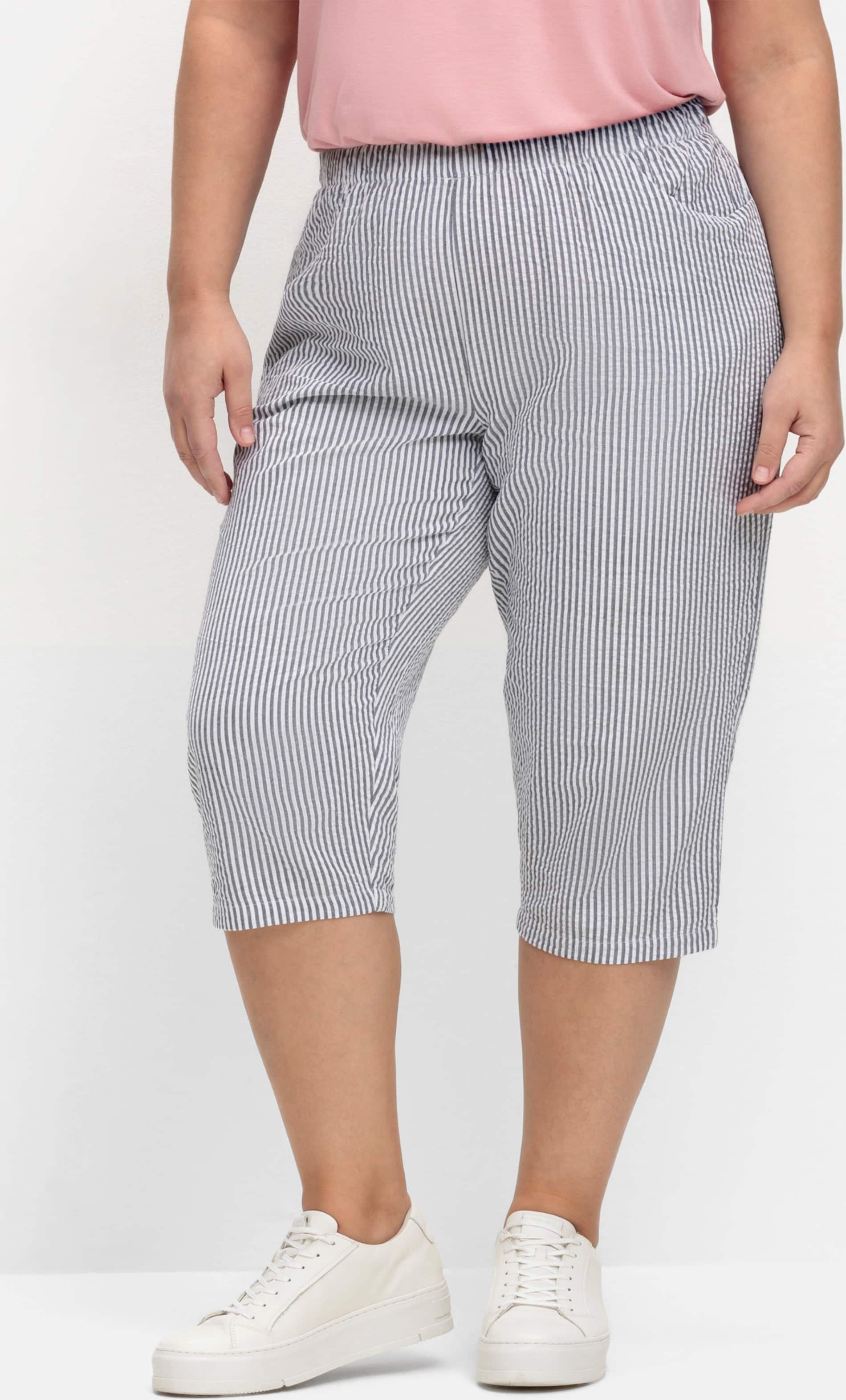 Sheego Caprihose aus Seersucker, gestreift