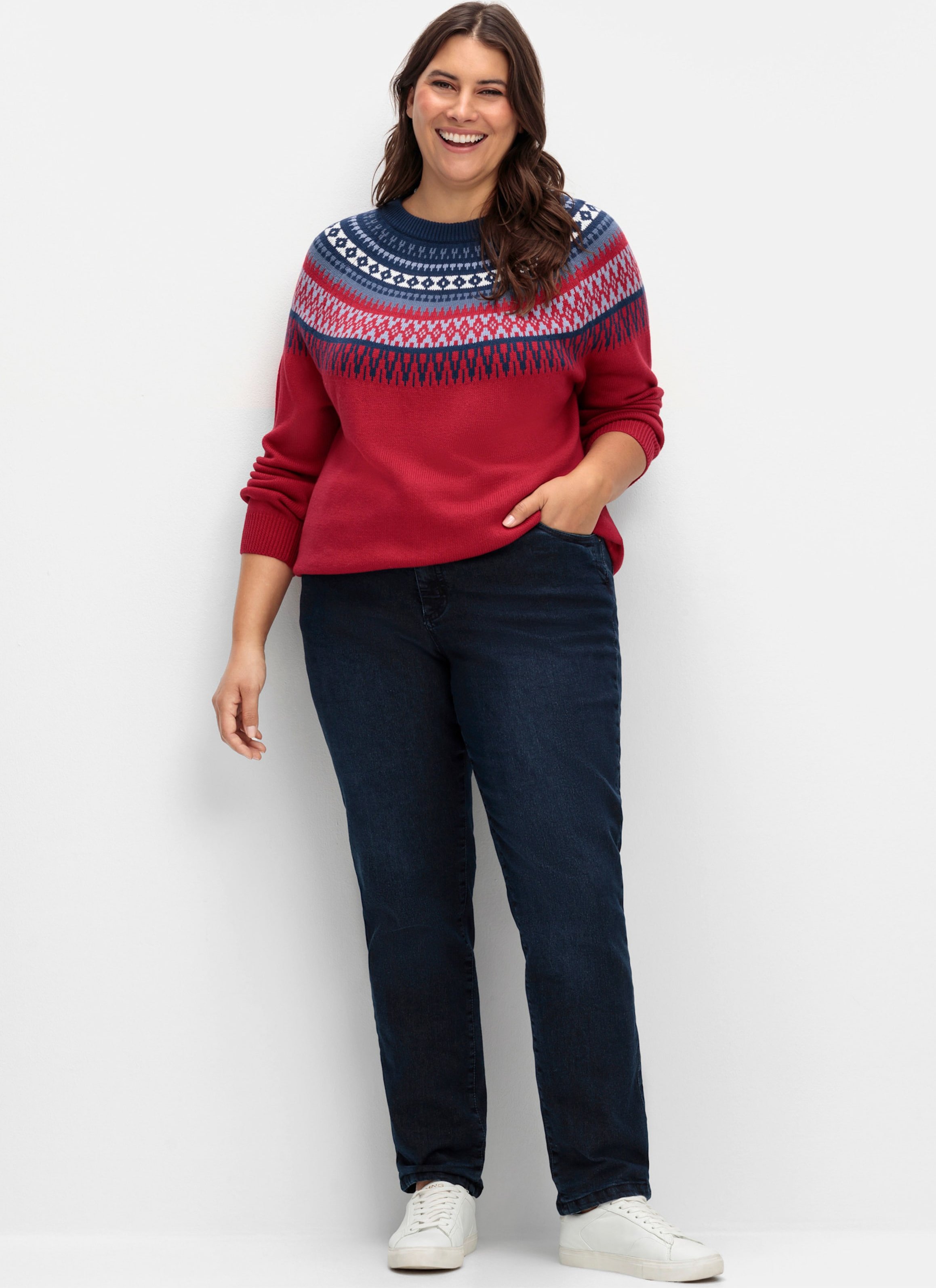 Thumbnail - Sheego Thermojeans mit kariertem Futter