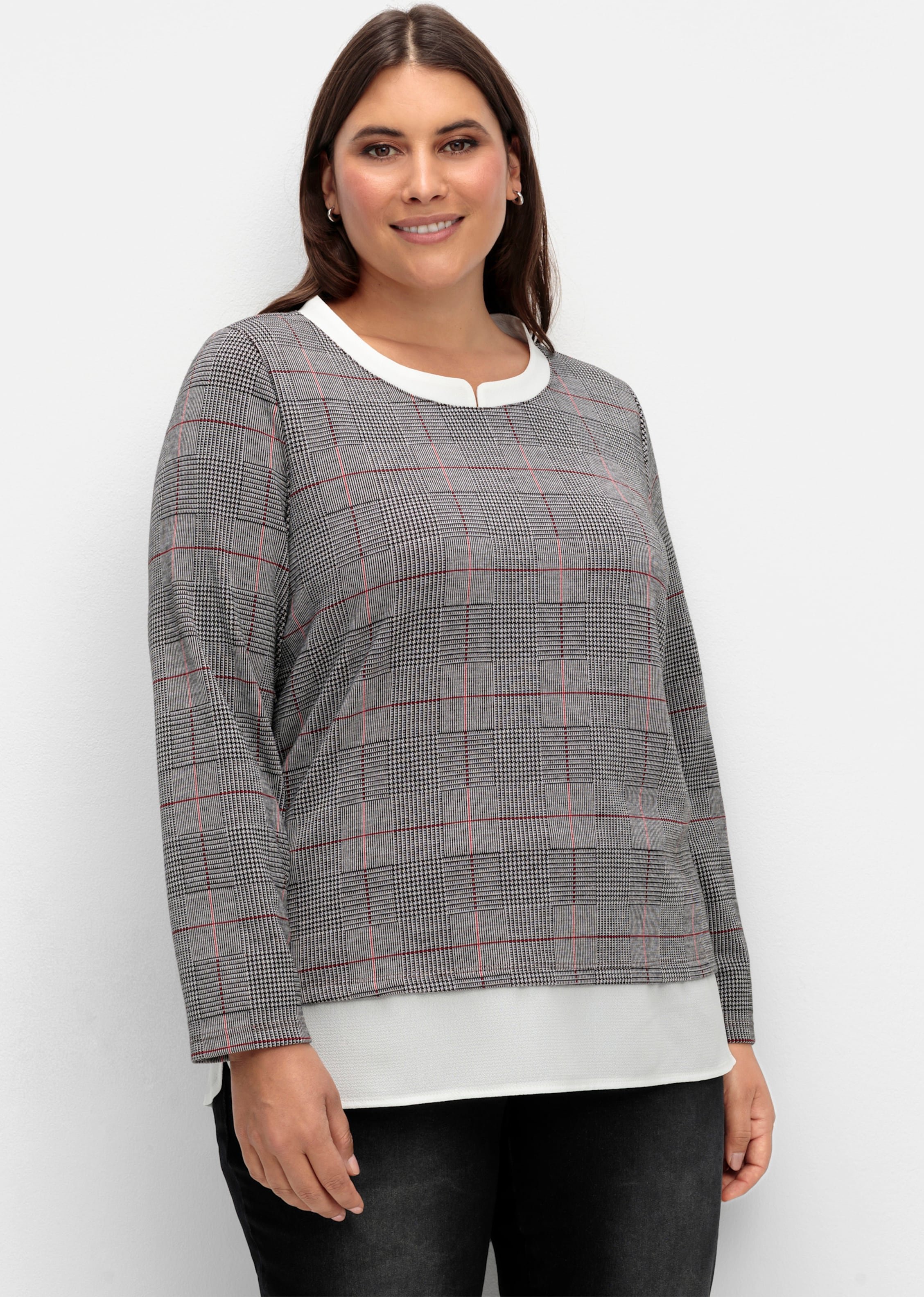 Thumbnail - Sheego 2-in-1-Shirt aus formstabilem Jersey