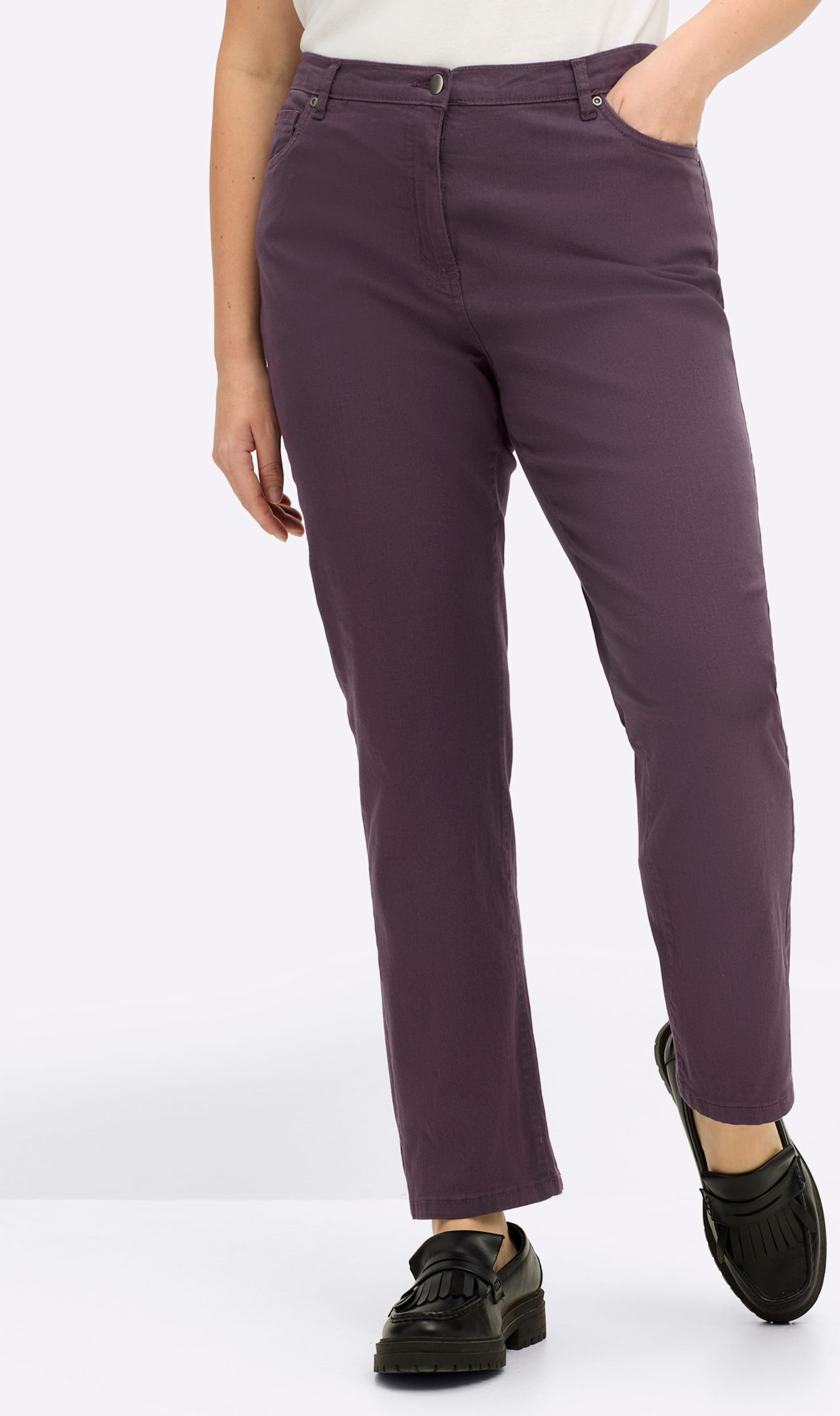 Sheego 5-Pocket-Jeans mit Stickerei-Motiv