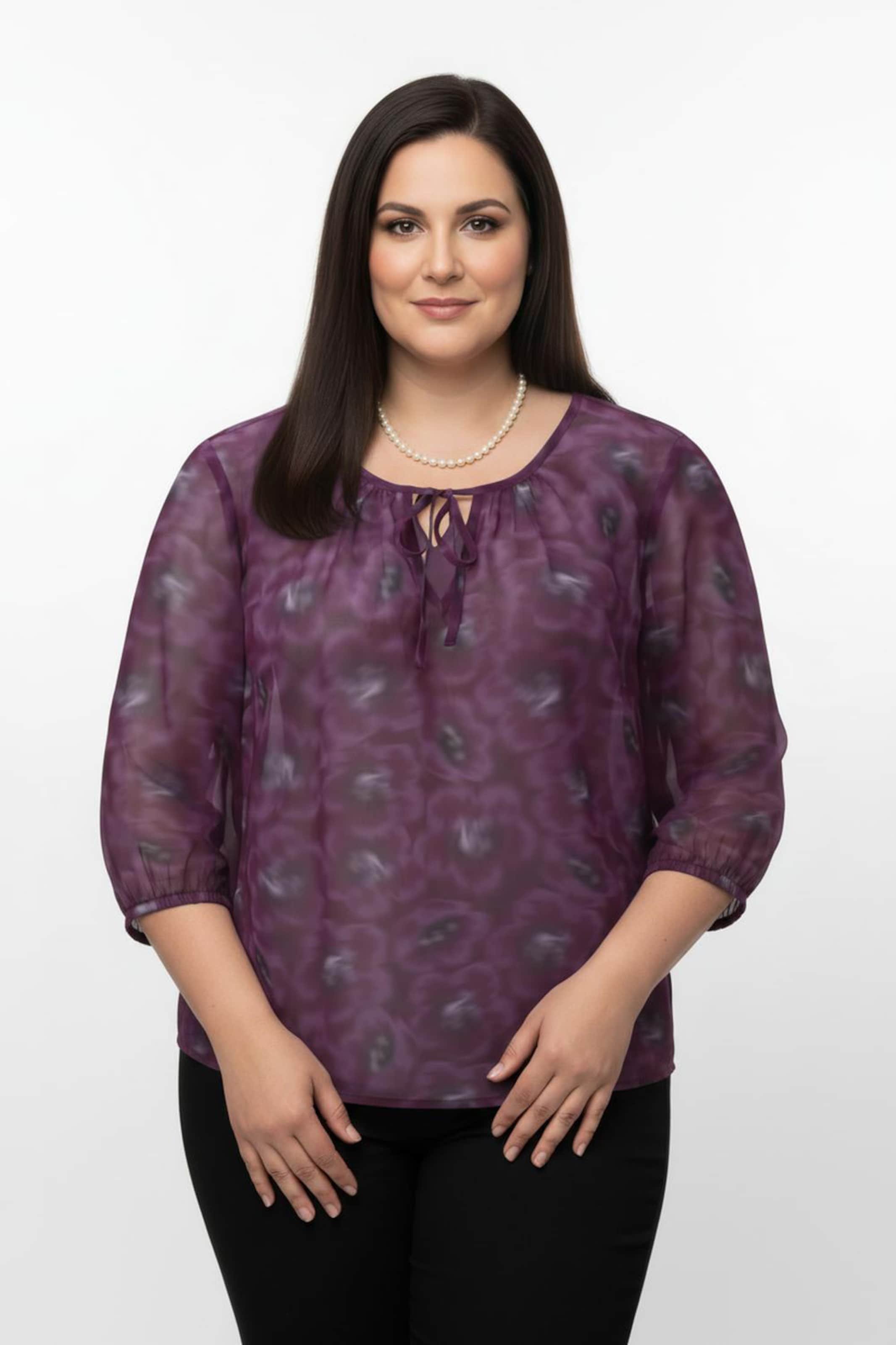 Sheego Druckbluse in transparenter Qualität