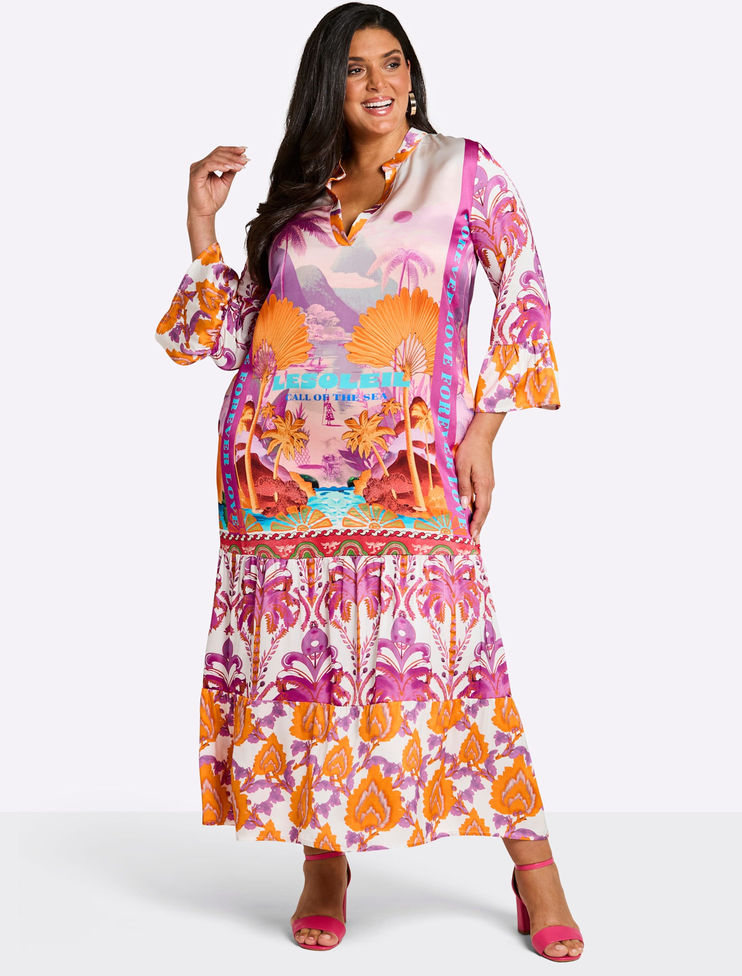 Sheego Stufenkleid in Maxilänge