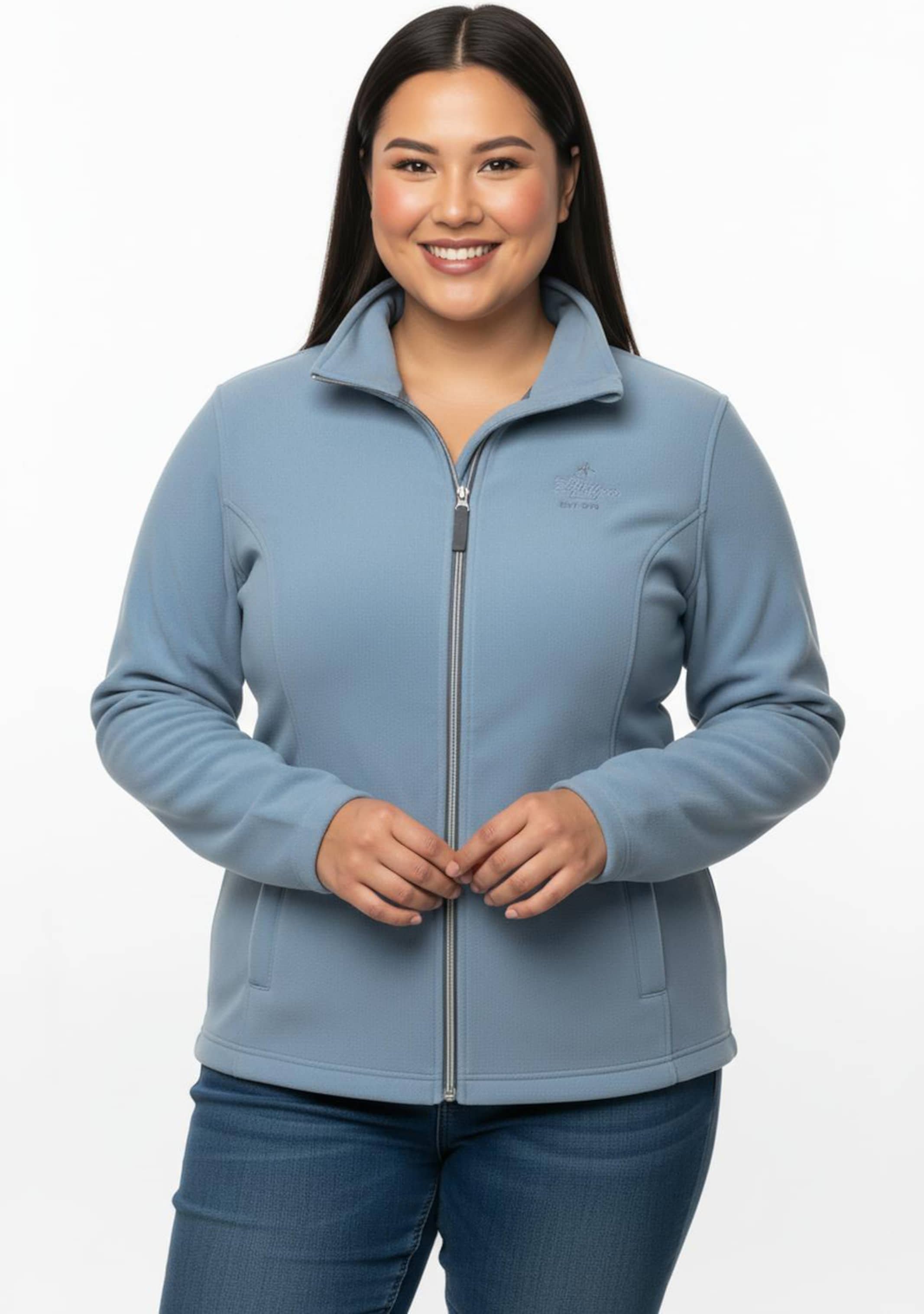 Sheego Fleecejacke mit schrägen Reißverschluss-Taschen