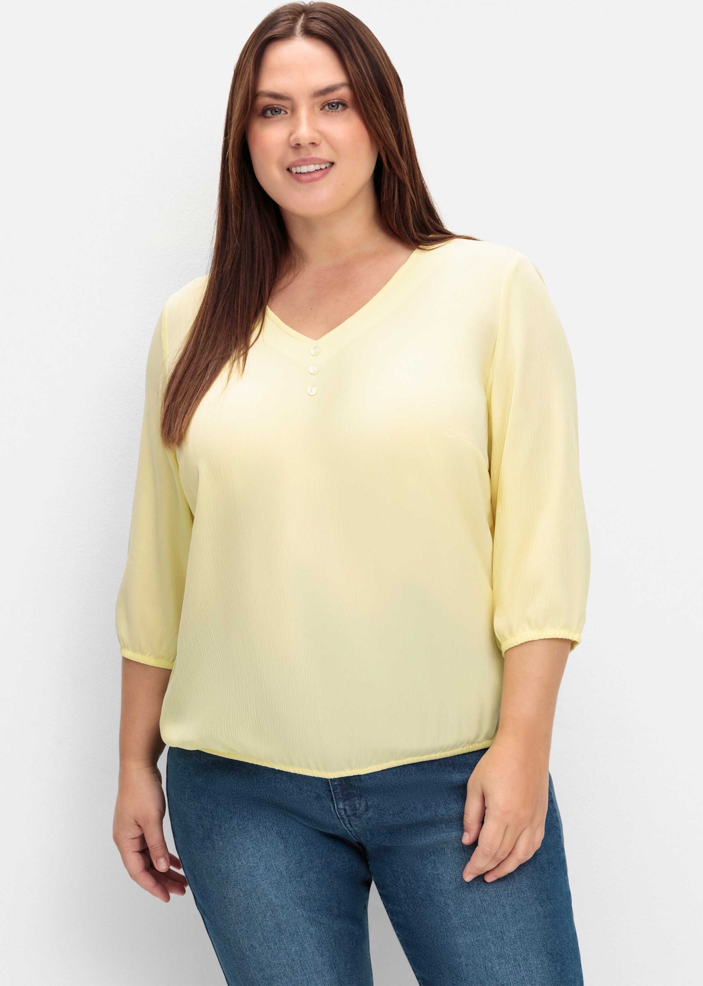 Sheego Schlupfbluse mit Crinkle-Effekt