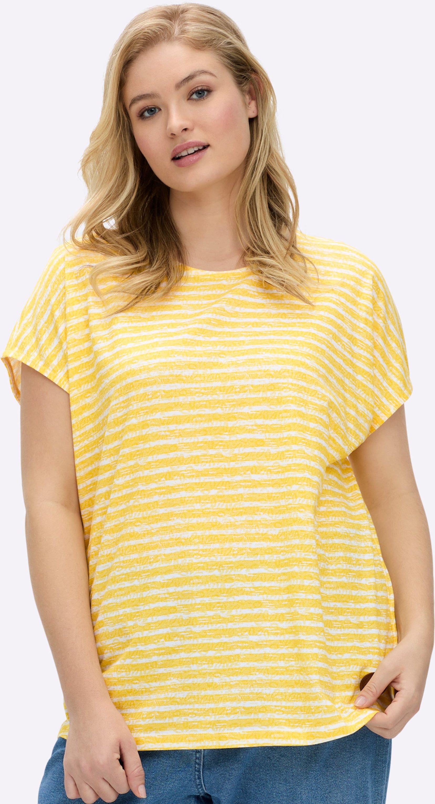 Sheego Rundhalsshirt mit weicher Baumwolle