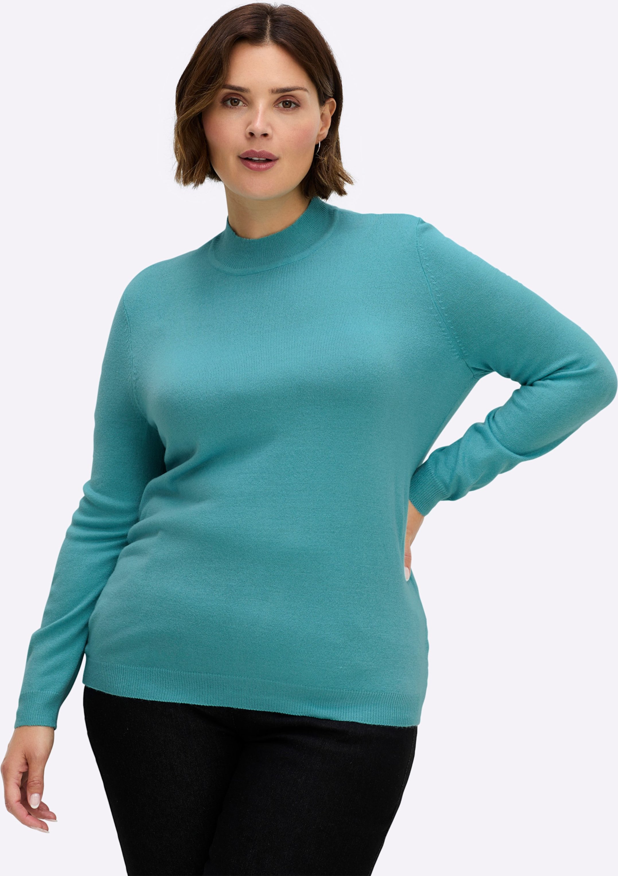 Sheego Stehkragenpullover weich wie Kaschmir