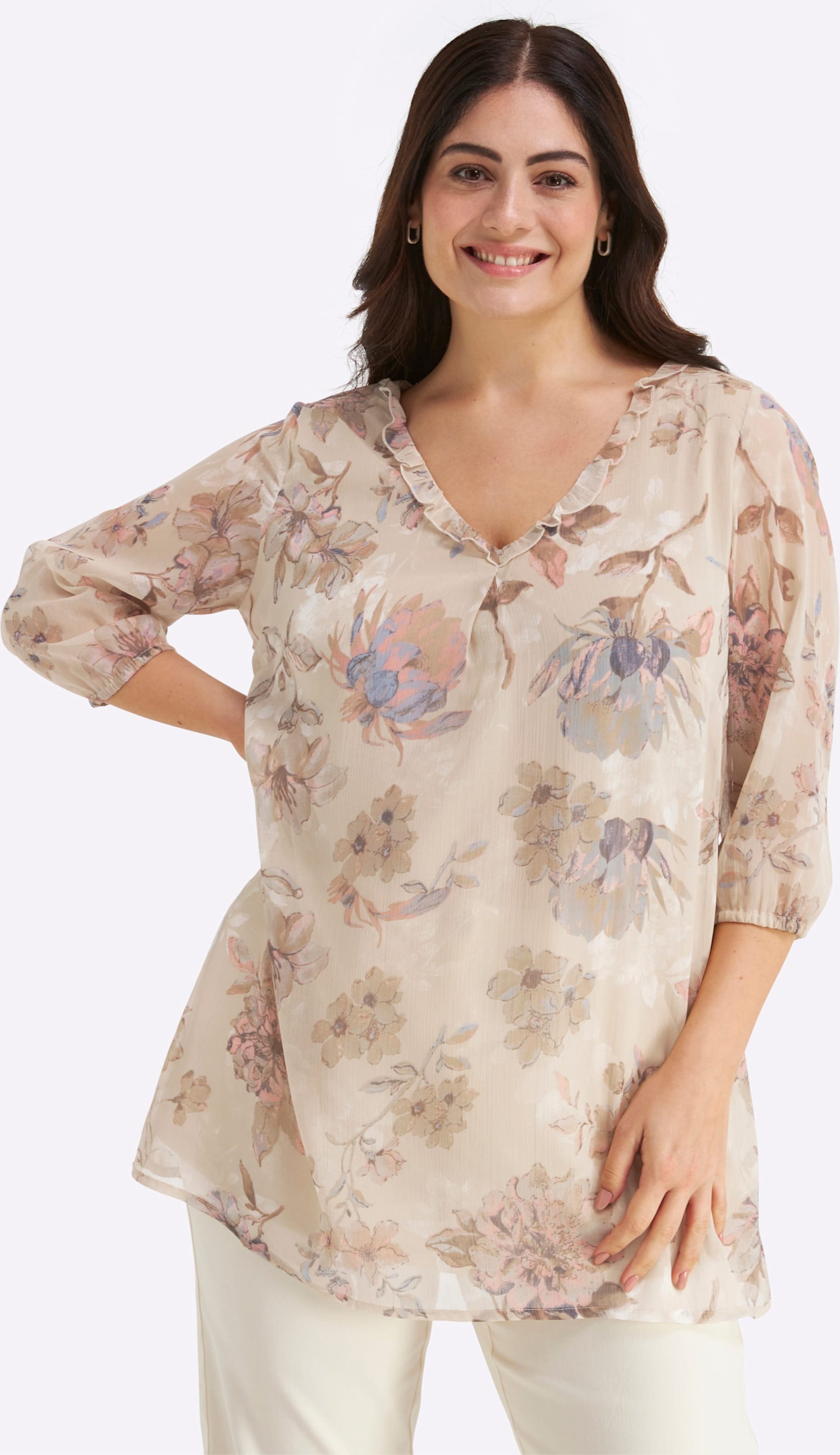 Sheego Tunika mit Rüschen-Verzierung