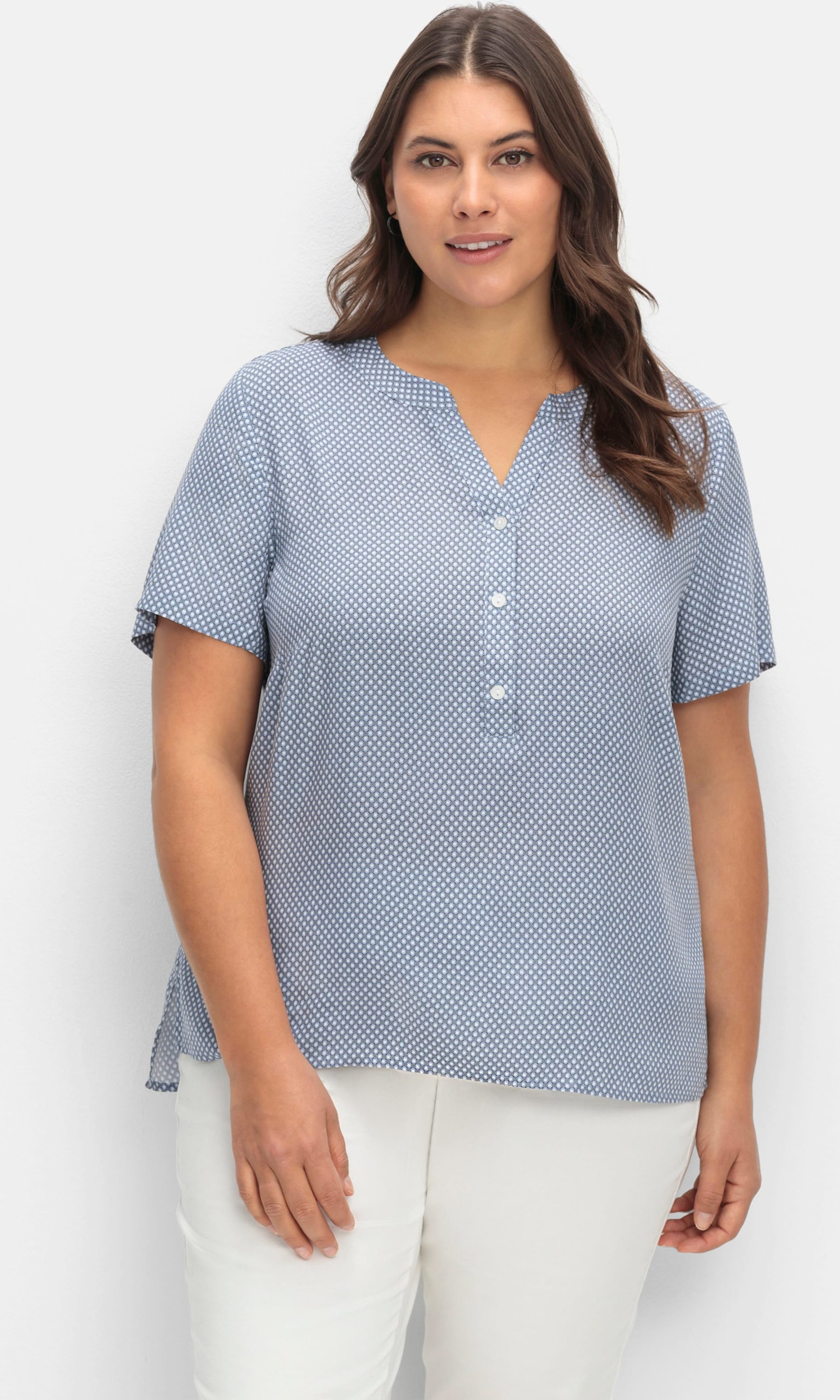 Sheego Schlupfbluse im Minimaldessin, aus Viskose