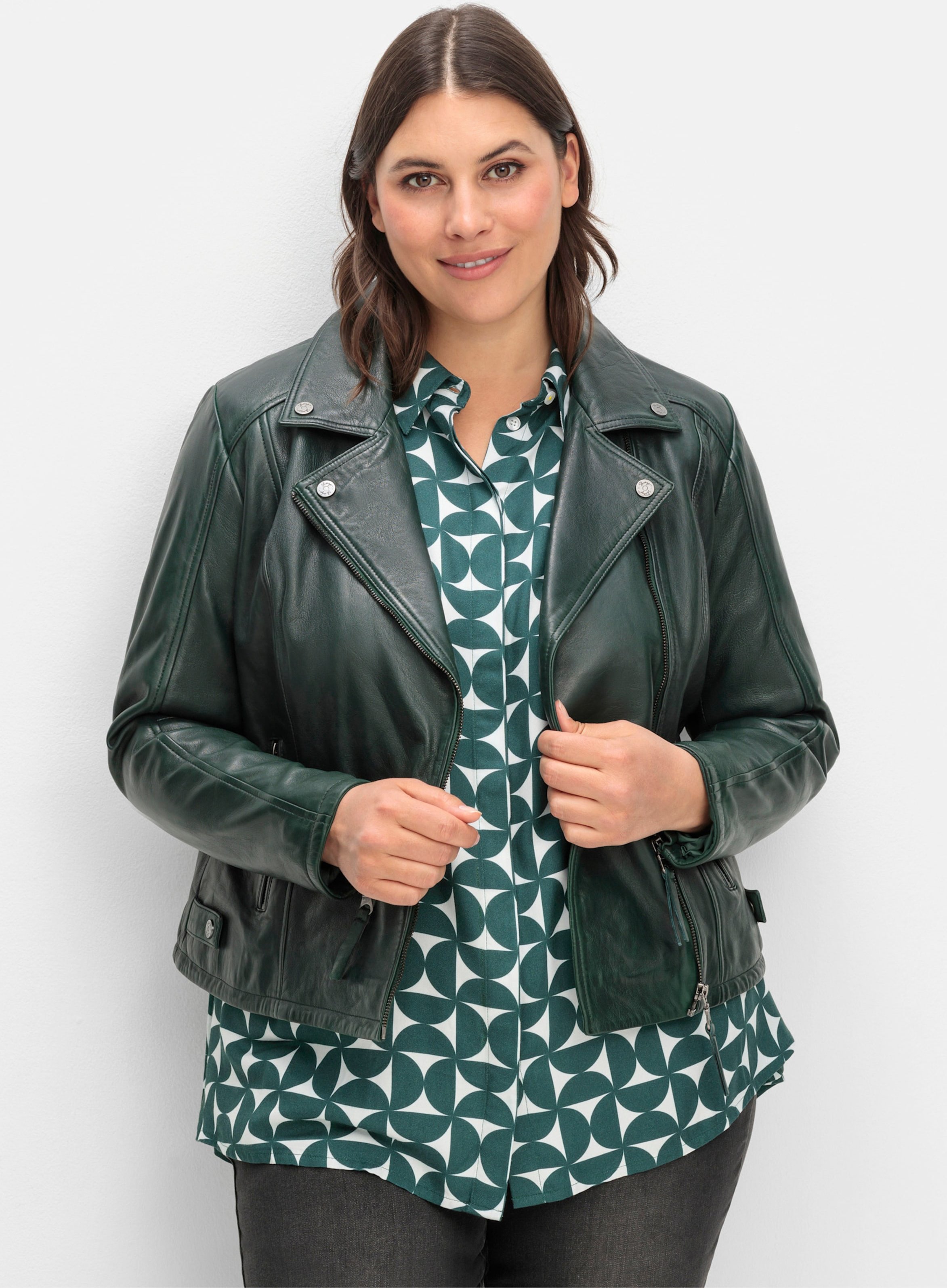 Sheego Bikerjacke aus weichem Lammnappa-Leder