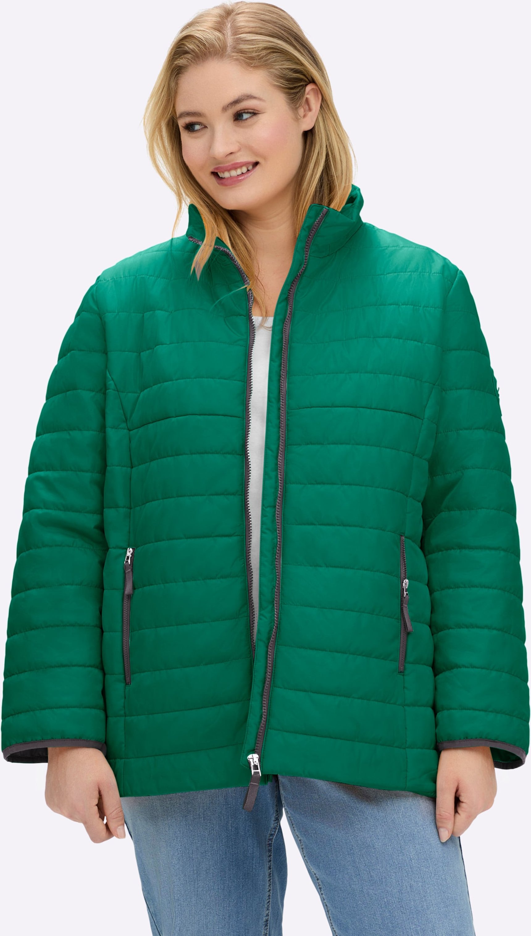 Sheego Steppjacke mit kontrastfarbenen Akzenten