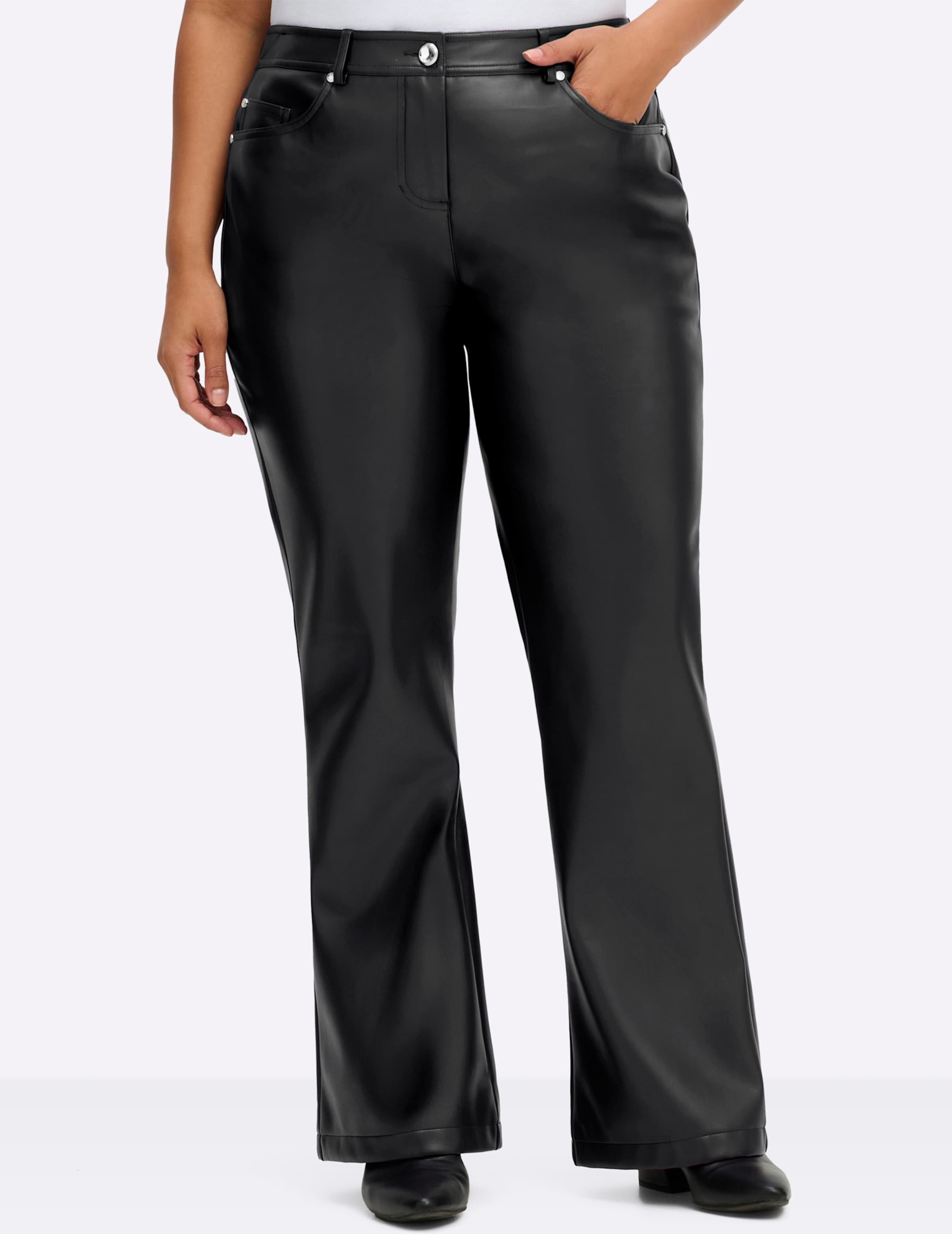 Sheego Lederimitathose mit Formbund, in Bootcut-Form