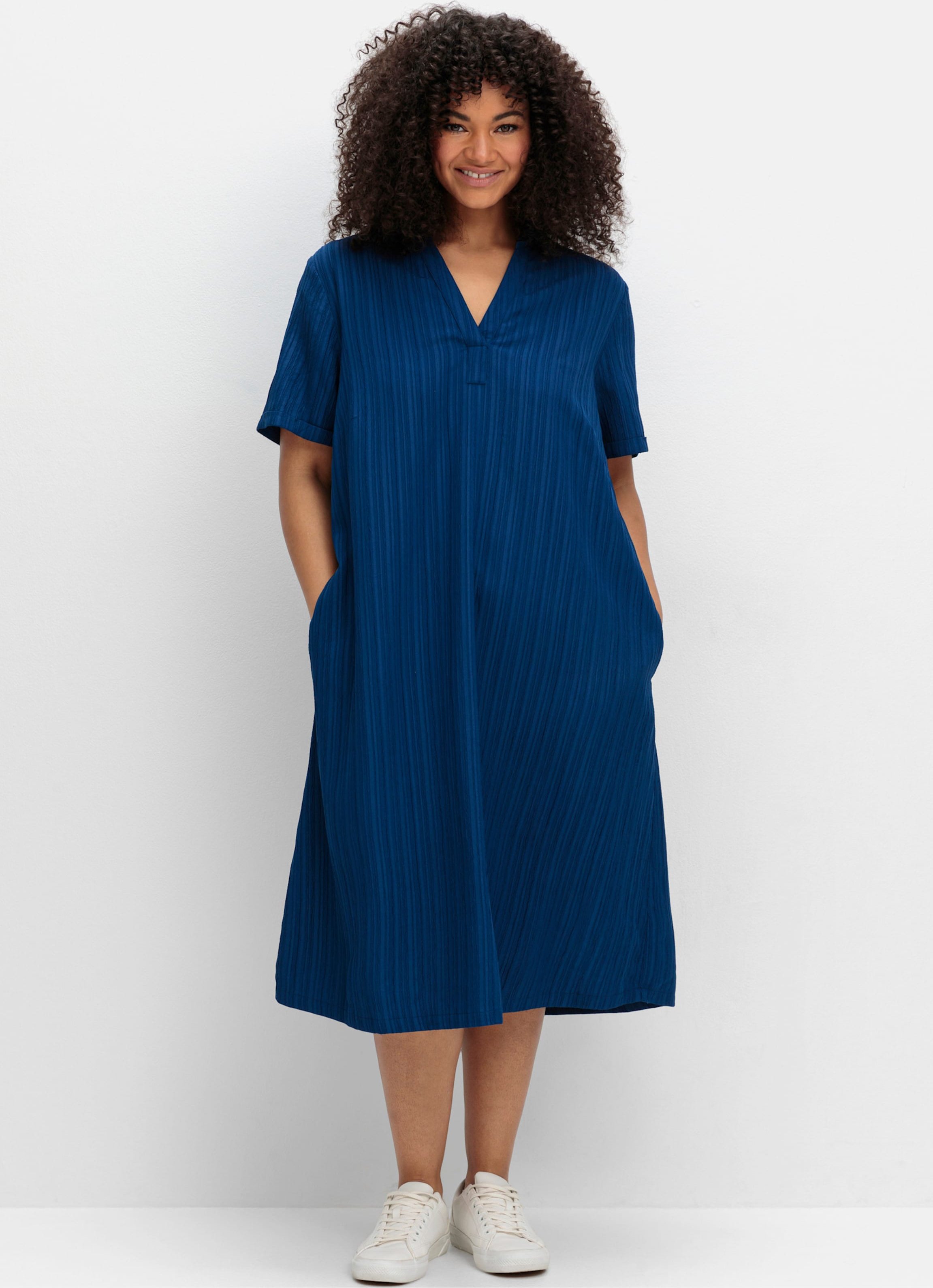 Sheego Polokleid mit Längsstruktur