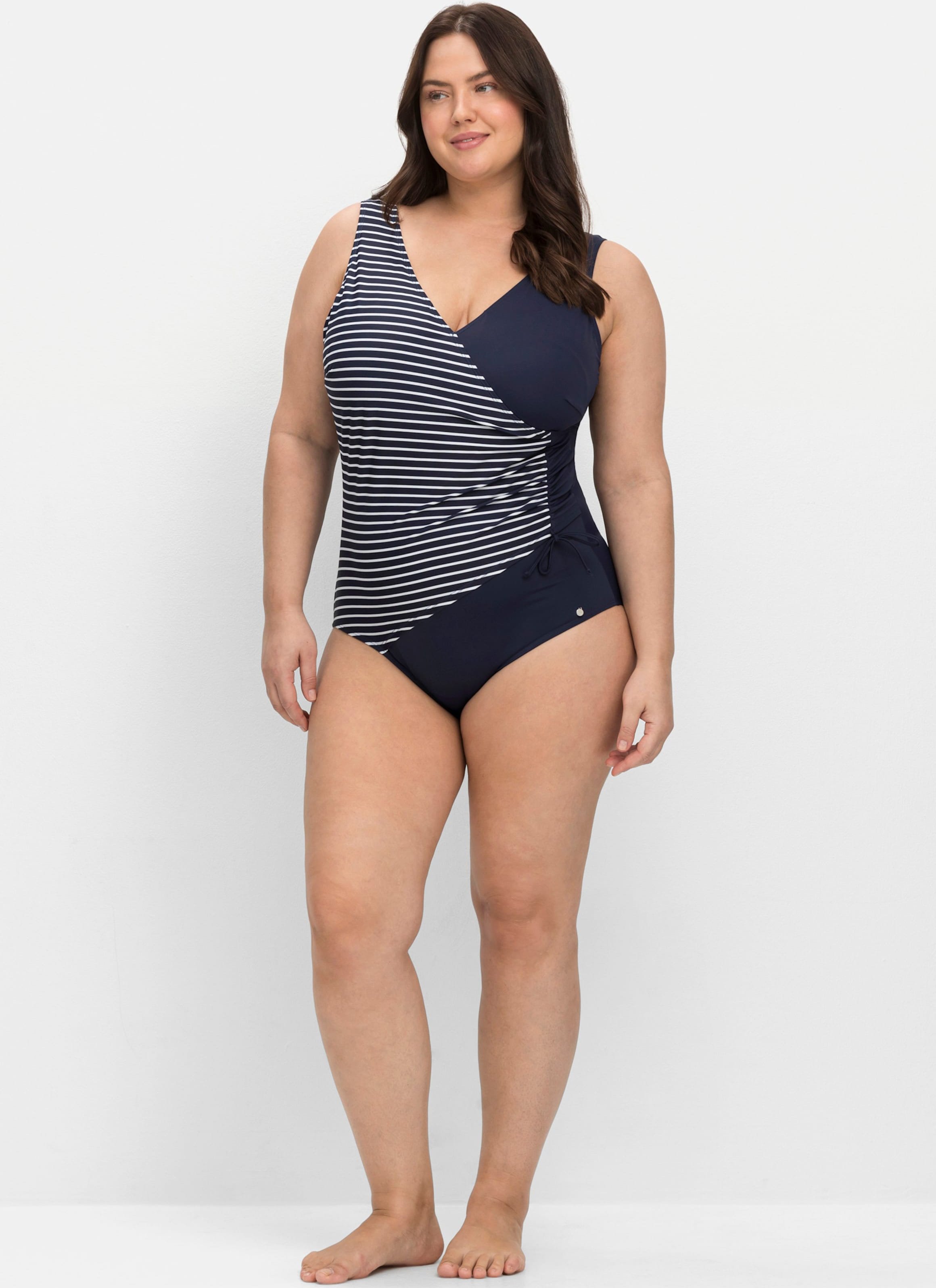 Sheego Badeanzug in Wickeloptik