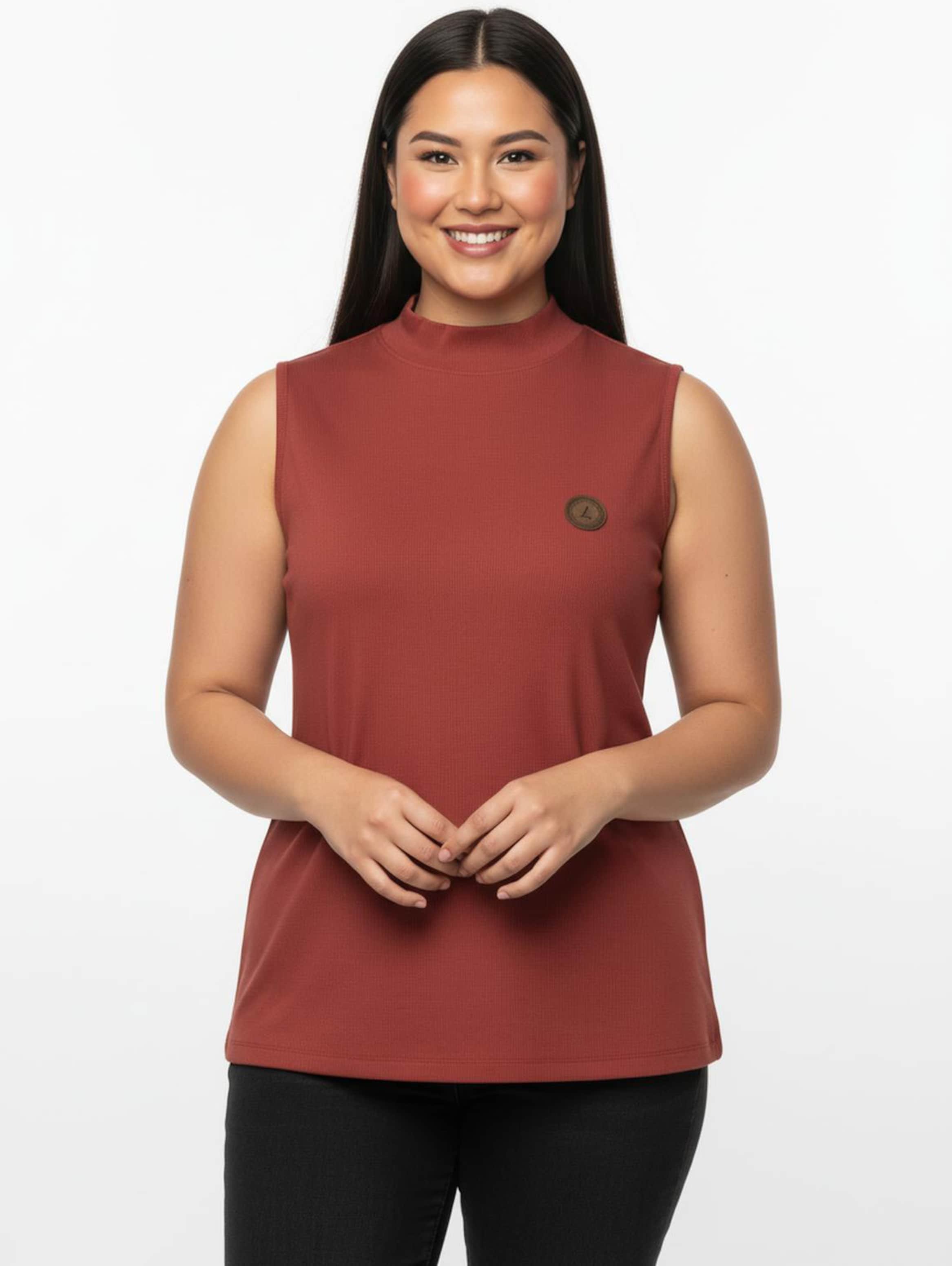 Sheego Shirttop mit Stehkragen, pflegeleicht