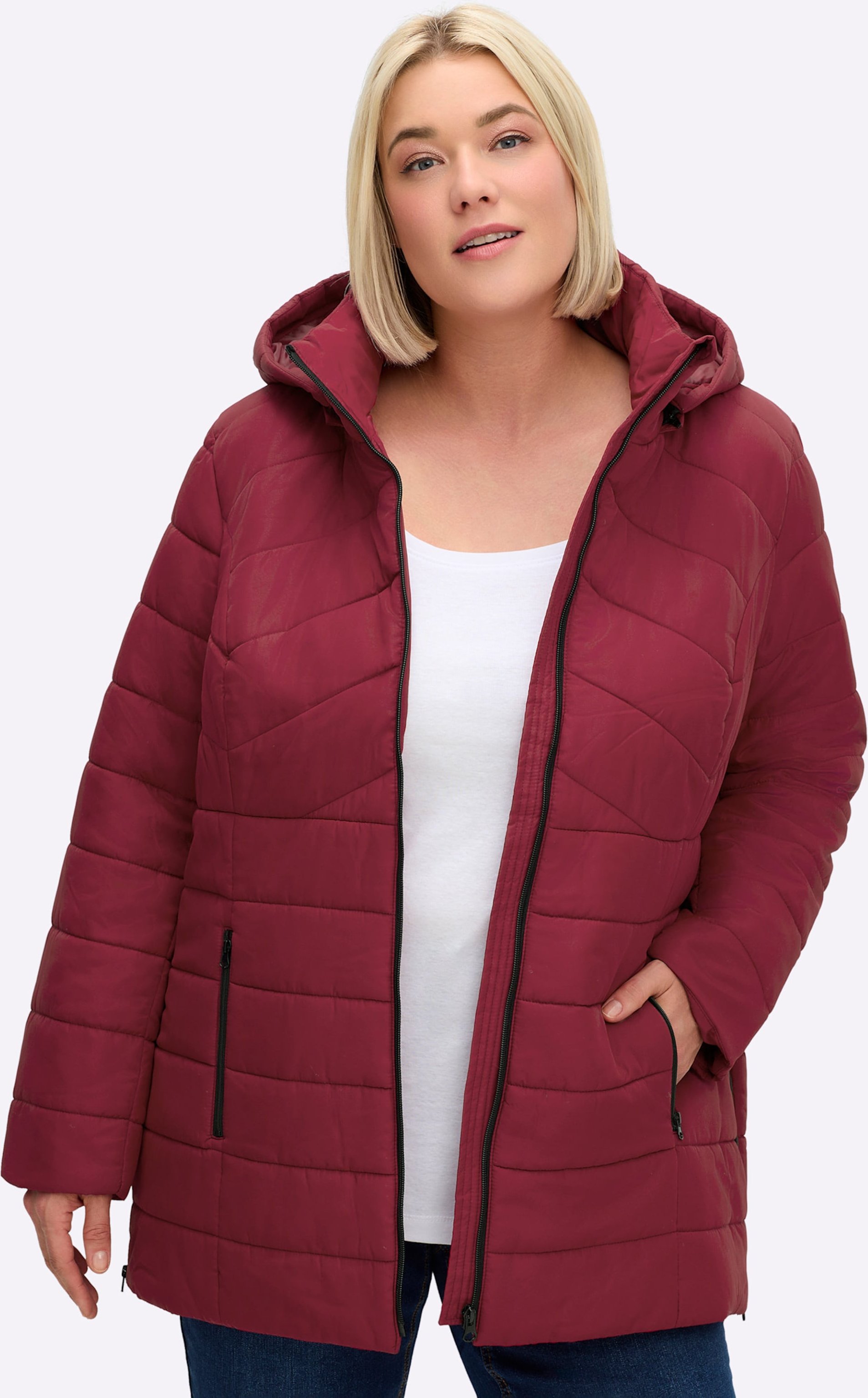 Sheego Steppjacke mit abnehmbarer Kapuze