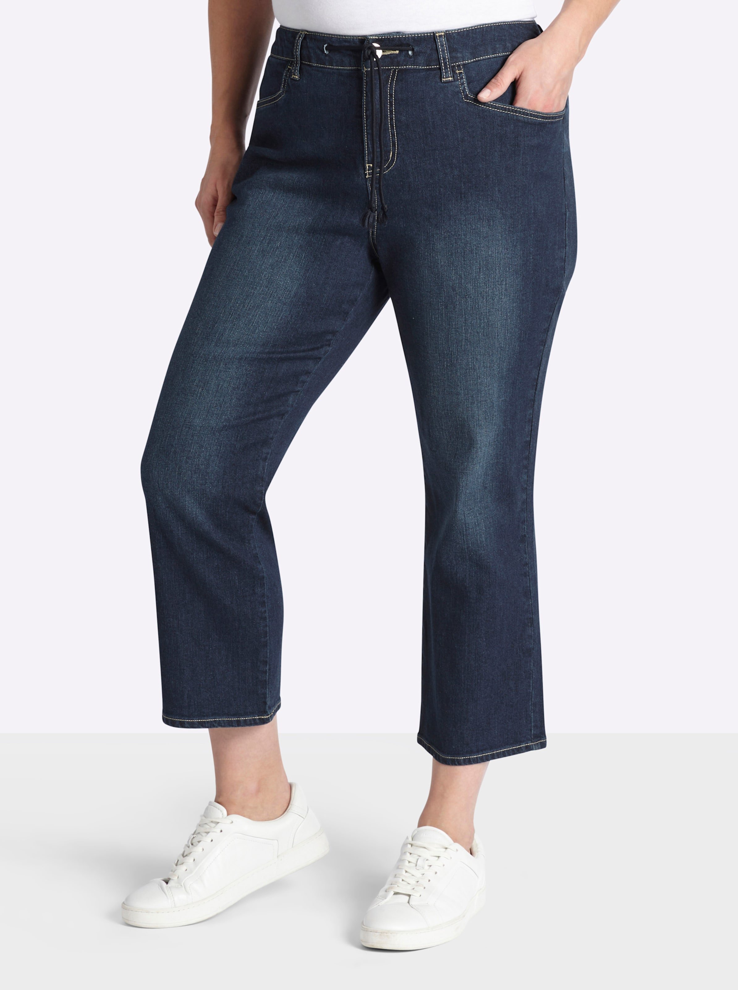 Sheego Ankle-Jeans mit Tunnelzug und Kordel