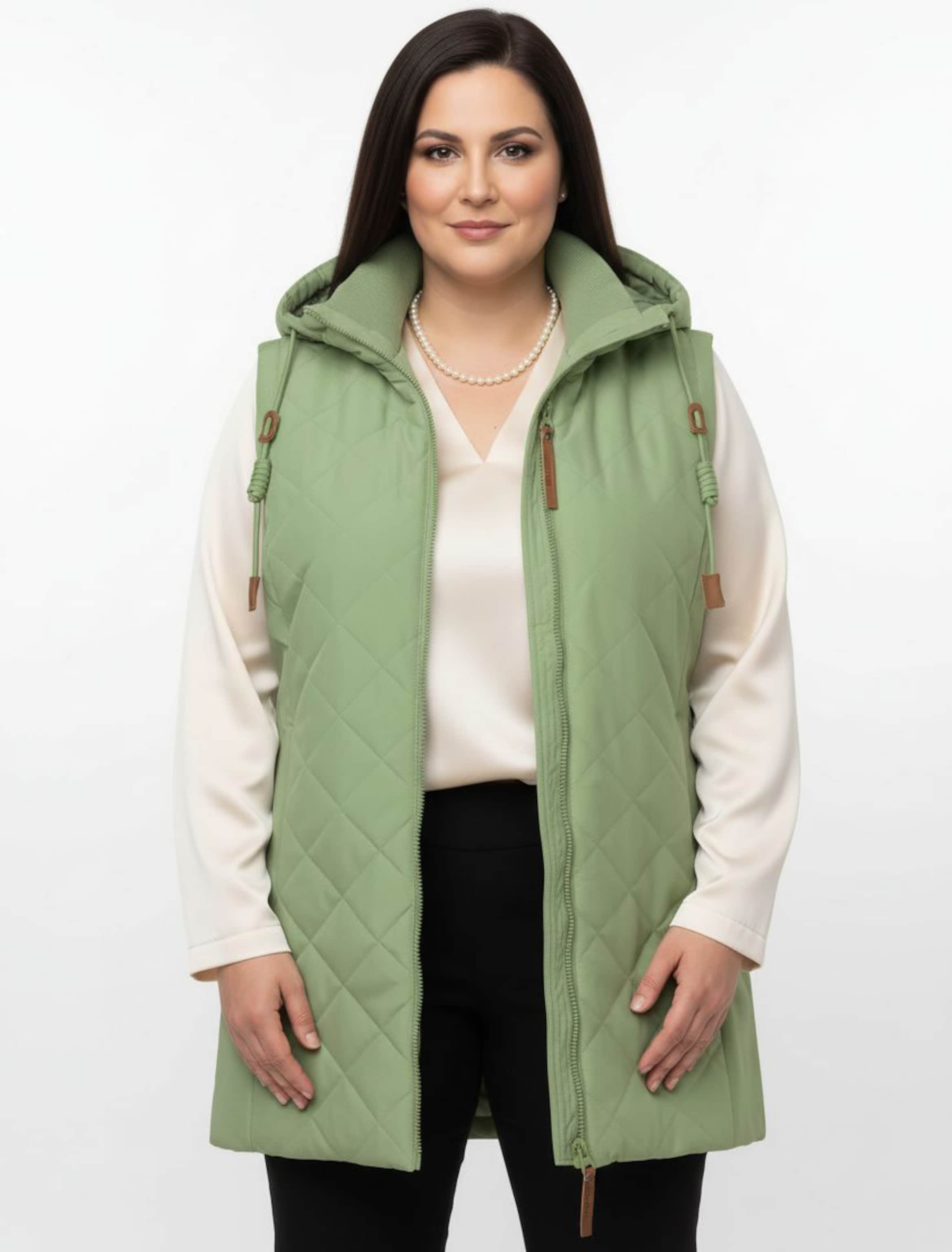 Thumbnail - Sheego Steppweste mit Strickstehkragen, Microfaser