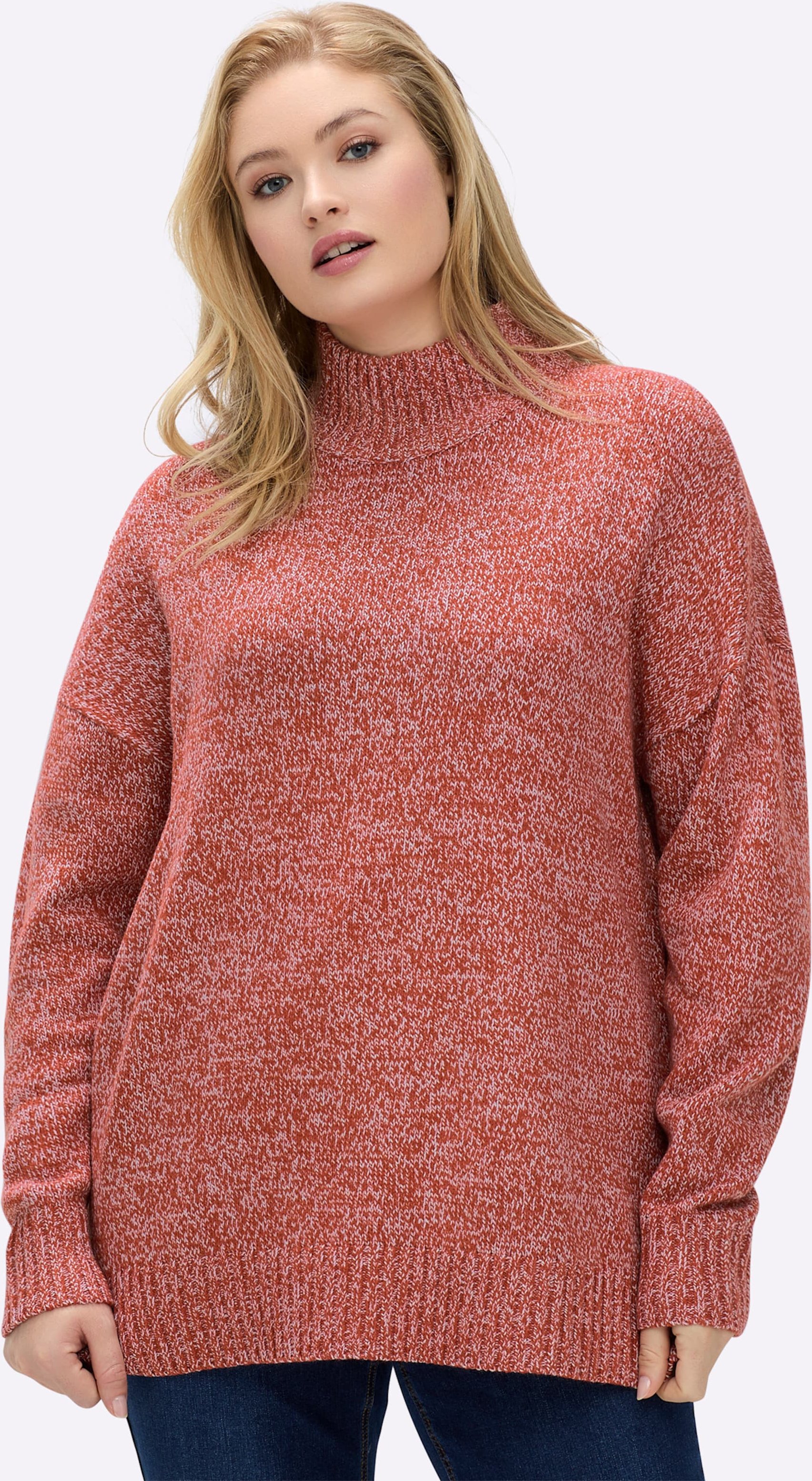 Sheego Pullover in melierter Strickqualität