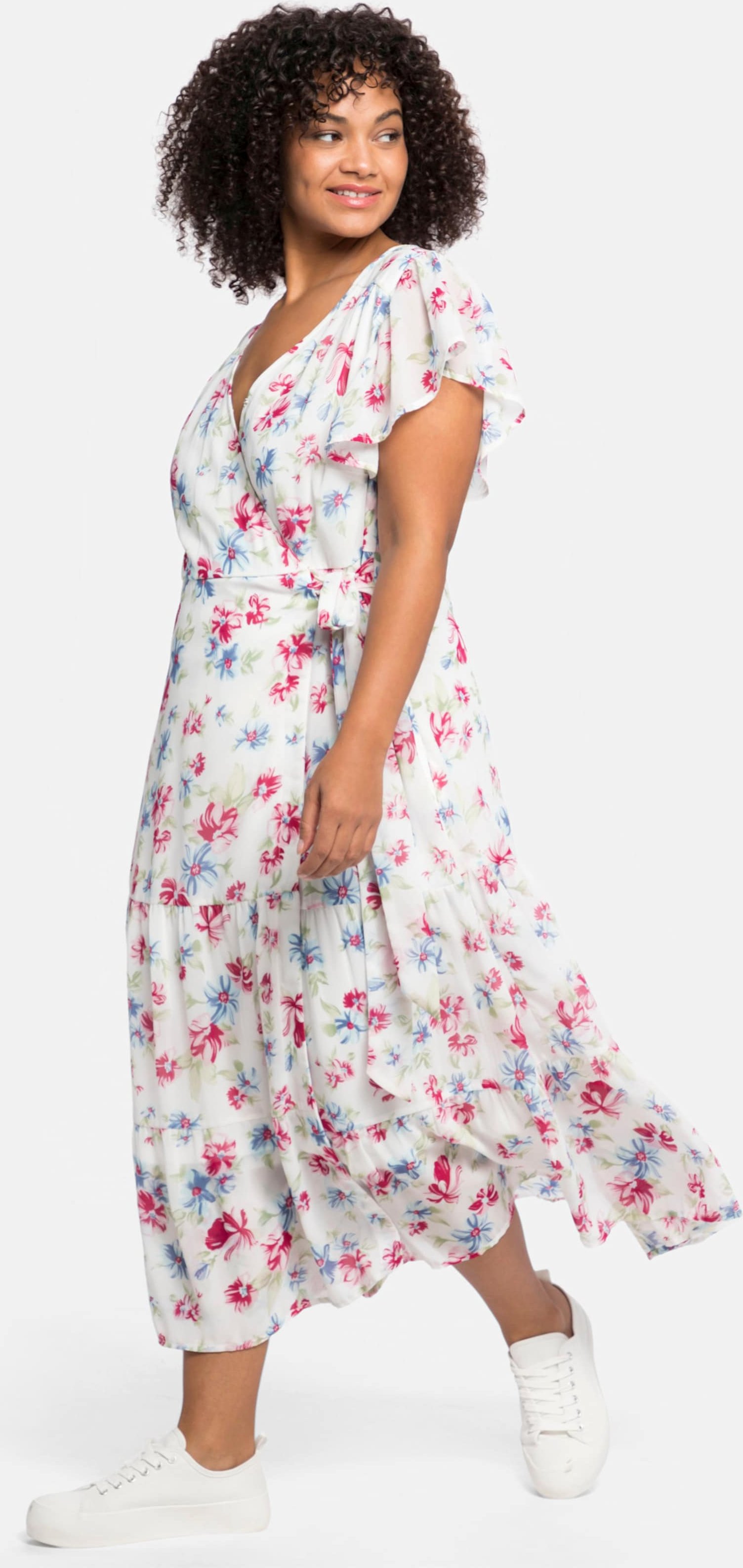 Sheego Chiffonkleid mit Blumendruck