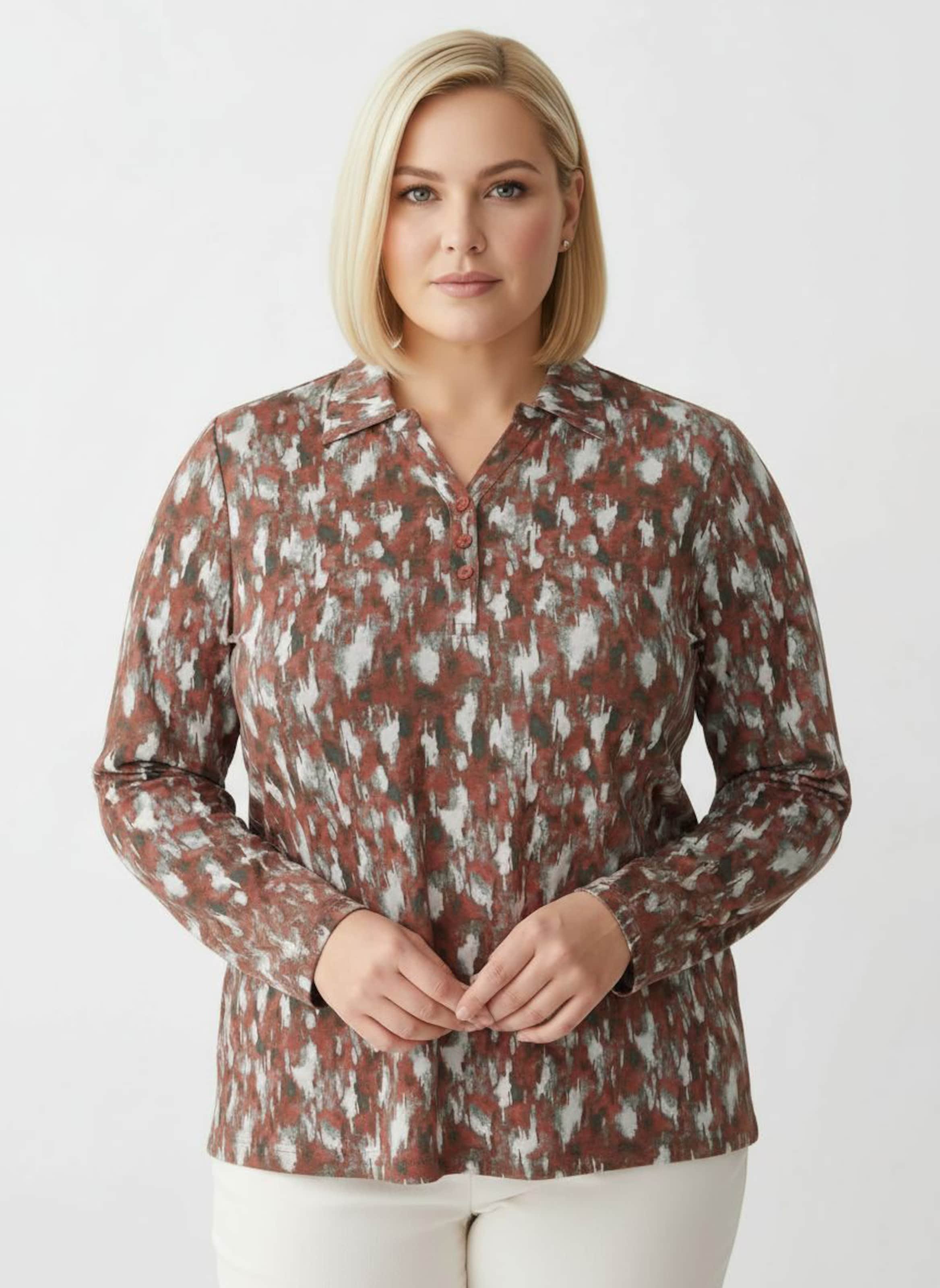 Thumbnail - Sheego Poloshirt mit kurzer Knopfleiste