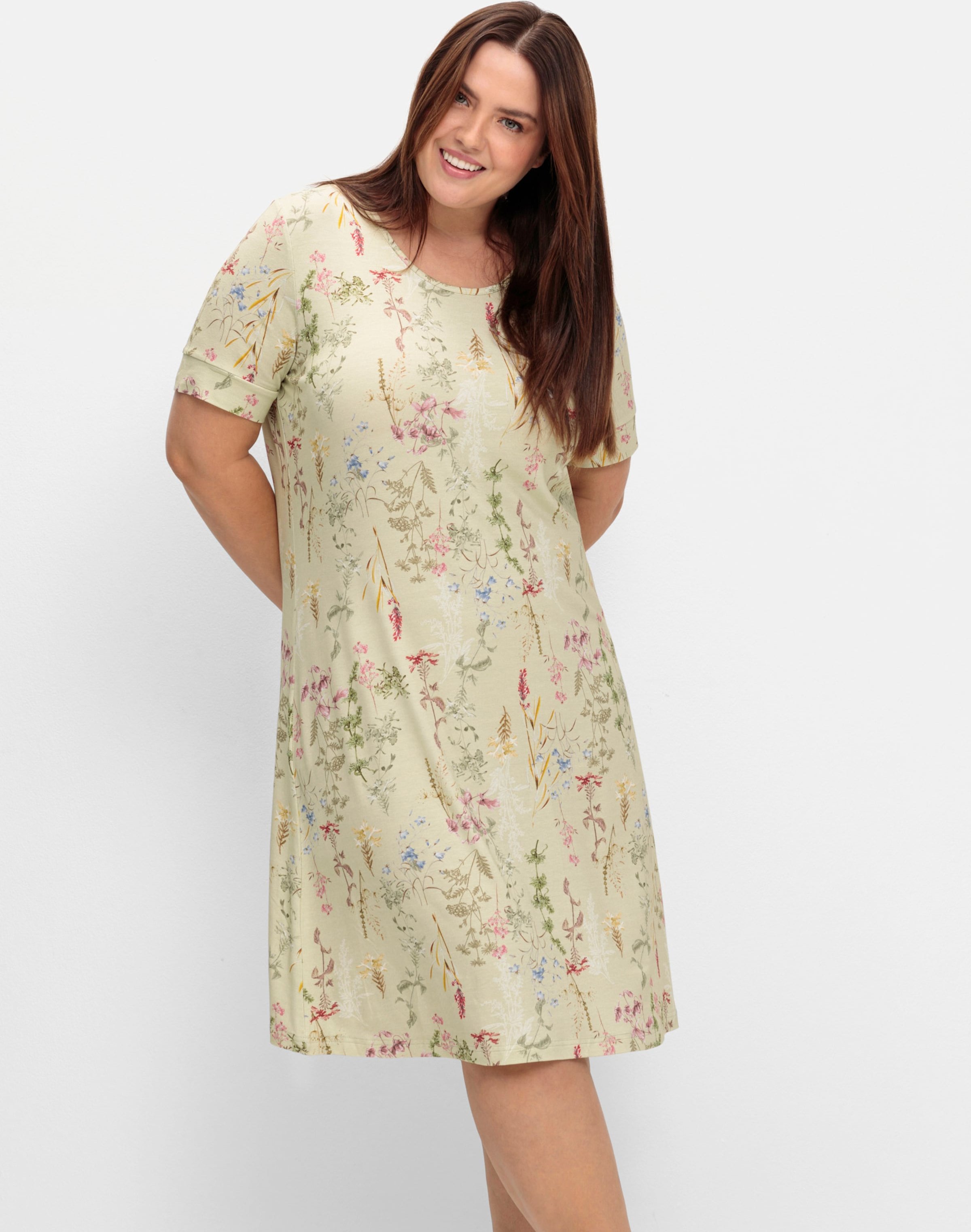 Sheego Jerseykleid mit Blümchen-Druck