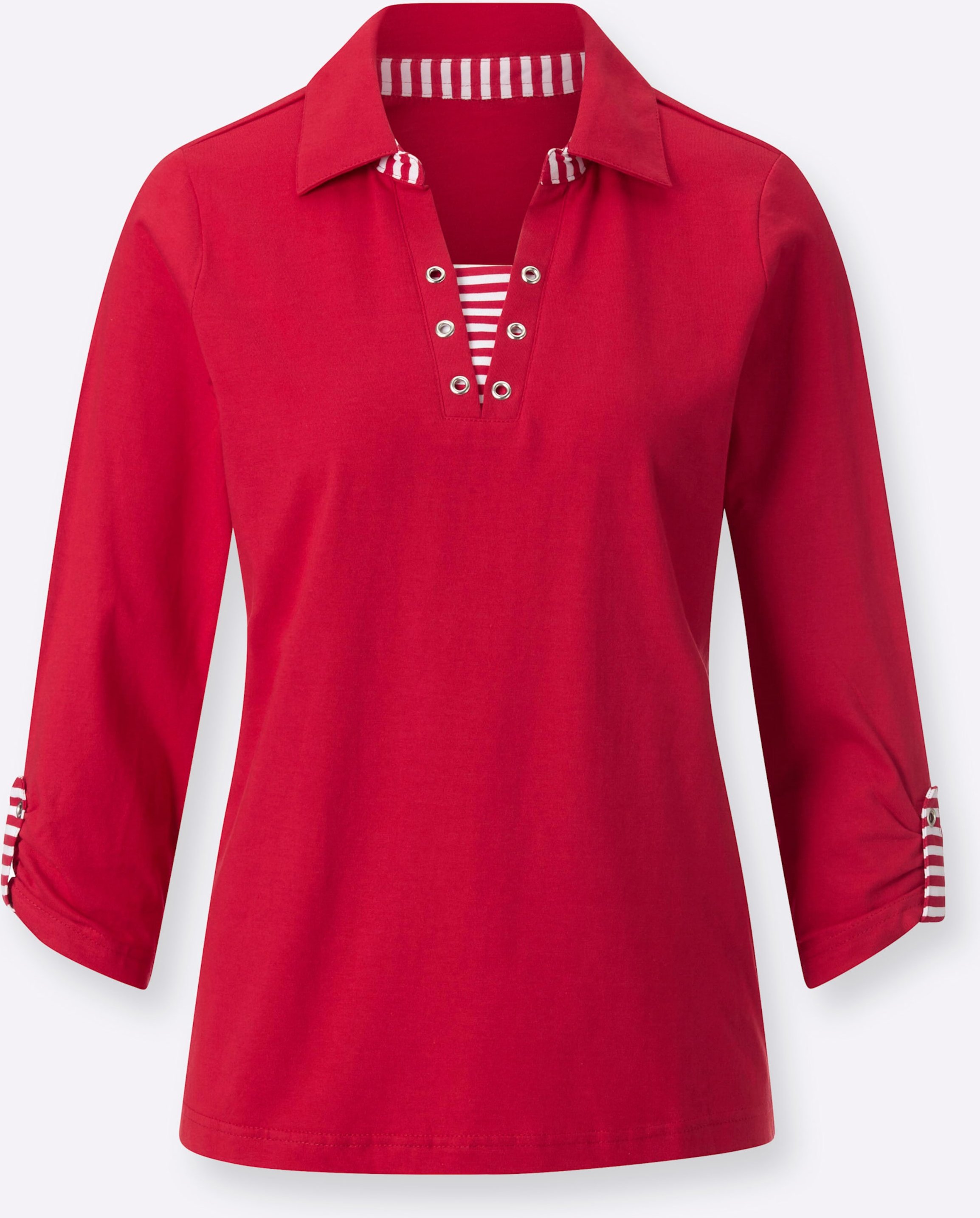 Thumbnail - Sheego 3/4-Arm-Shirt in 2-in-1-Optik