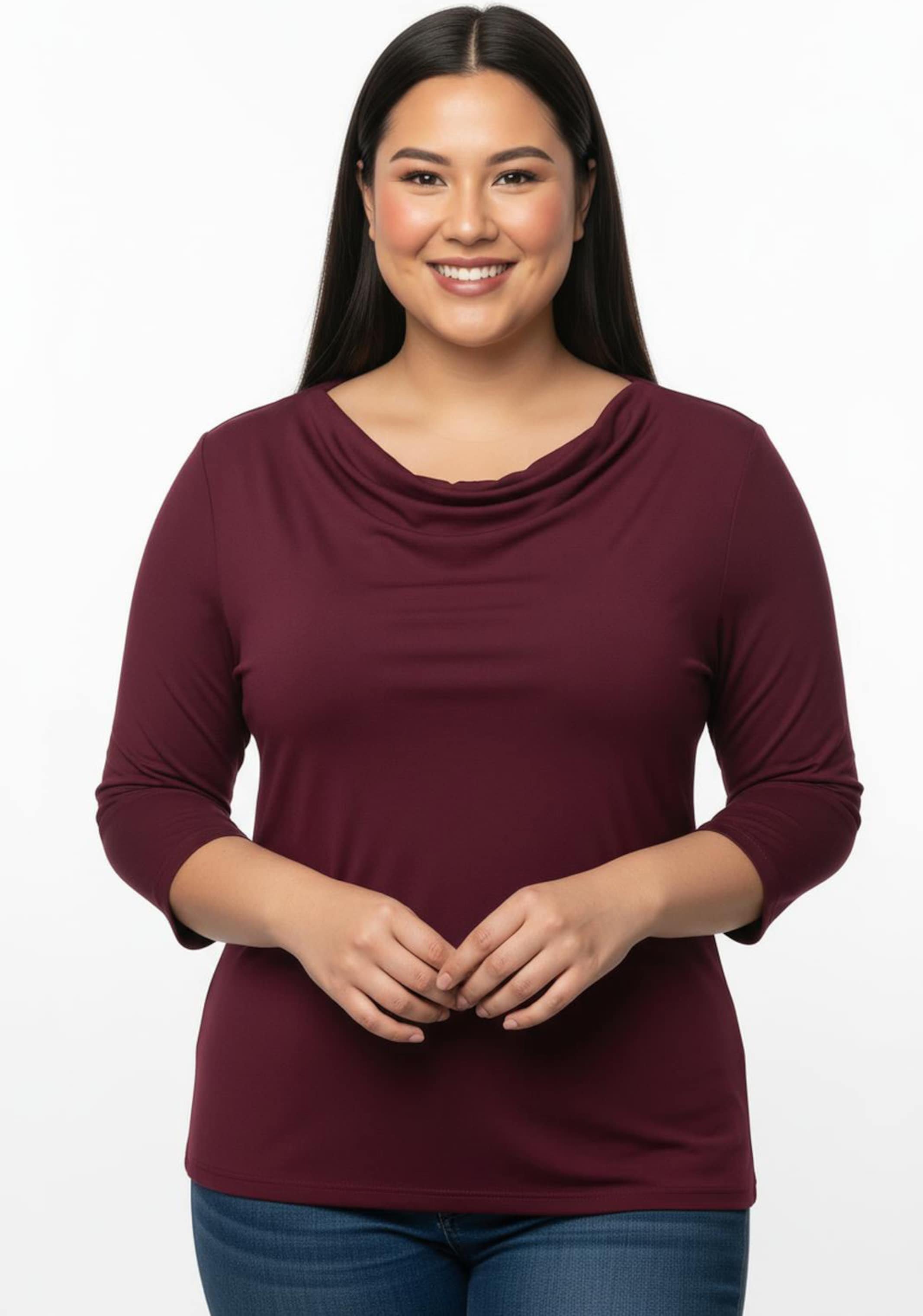 Thumbnail - Sheego Wasserfallshirt mit 3/4-langen Ärmeln