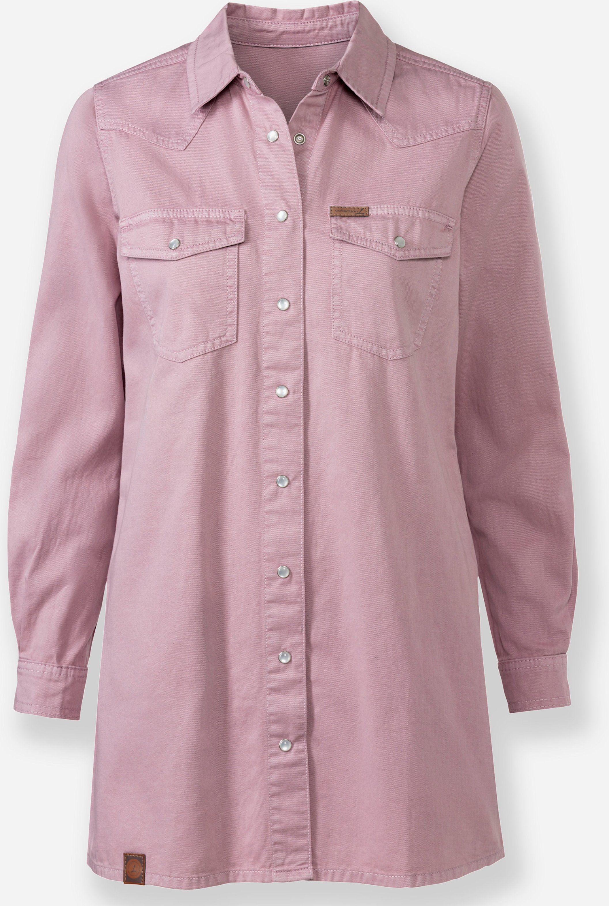 Sheego Jeansbluse mit Druckknopfleiste