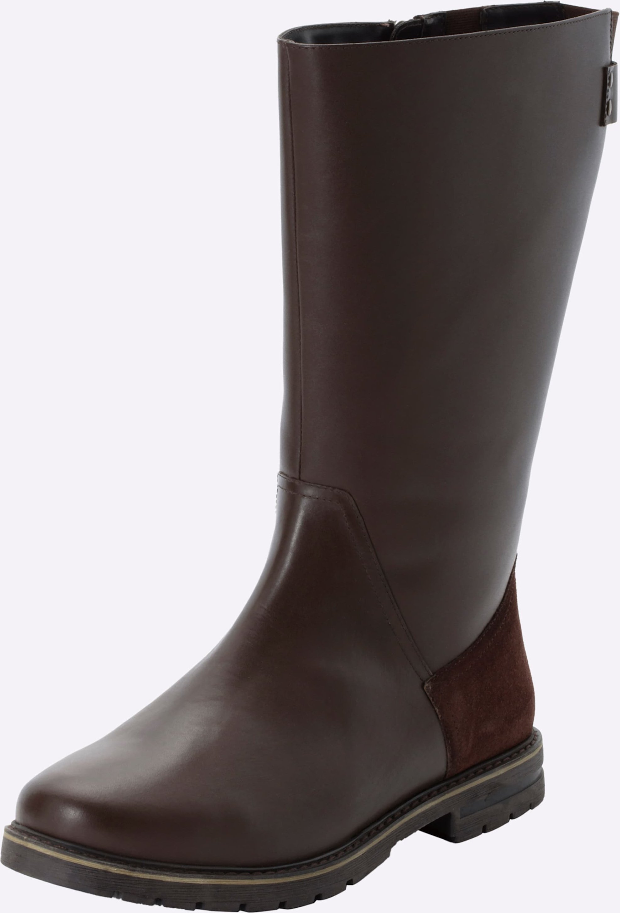 Sheego Weitschaftstiefel aus Rinds- und Veloursleder