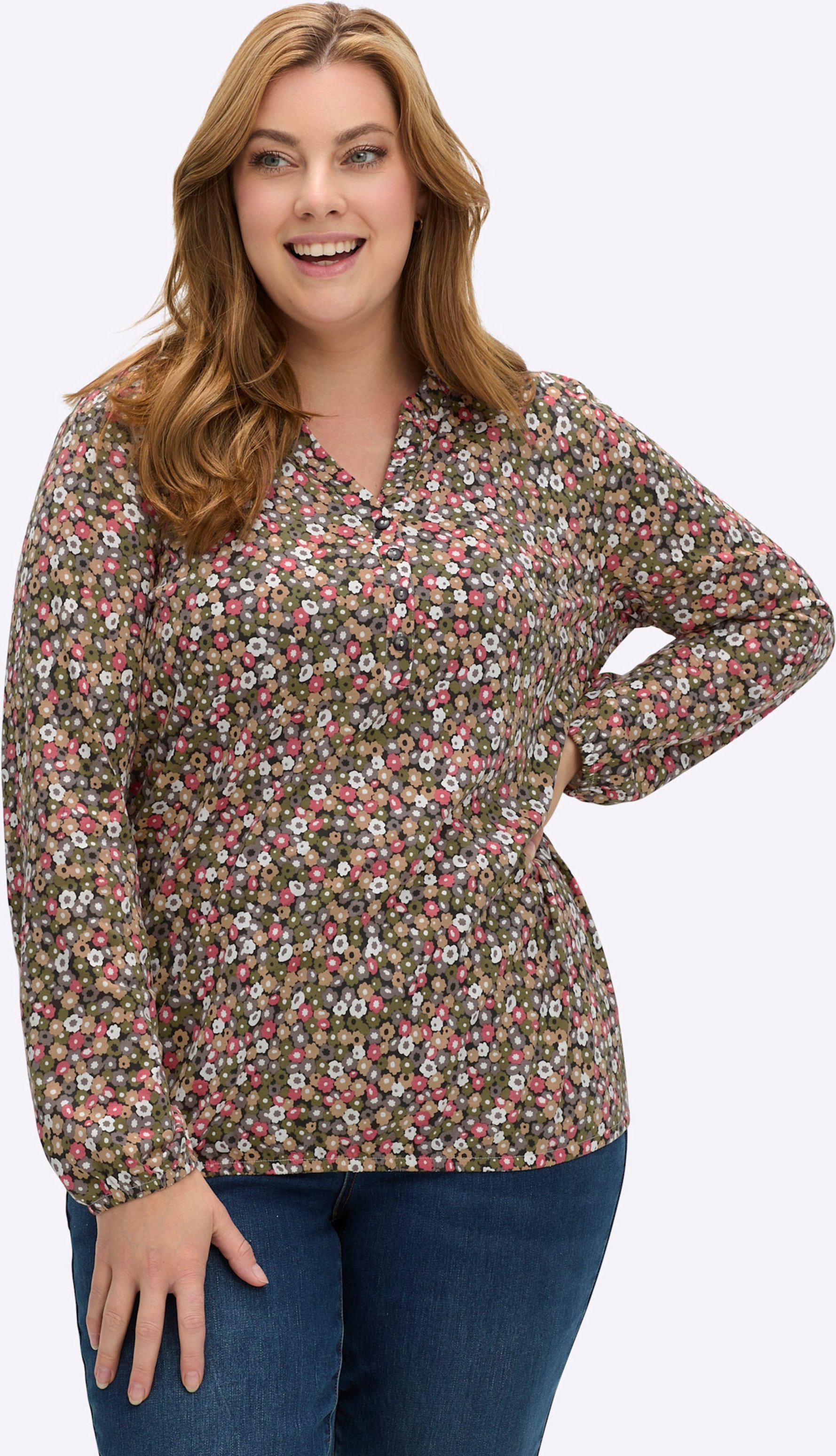 Sheego Print-Shirt mit Rüschen