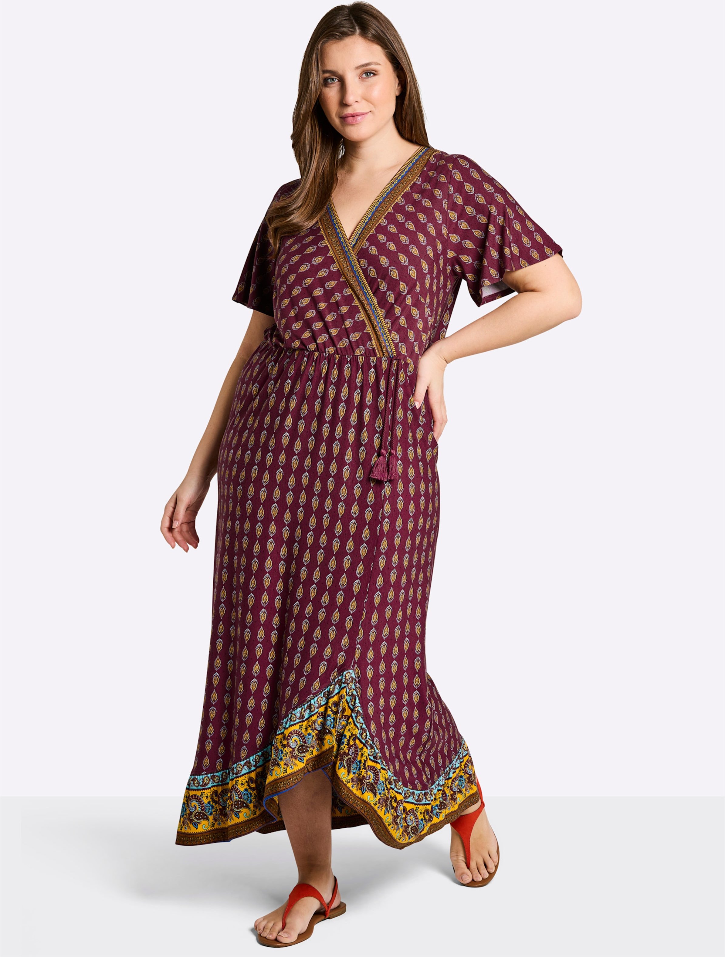 Sheego Druckkleid in Wickeloptik