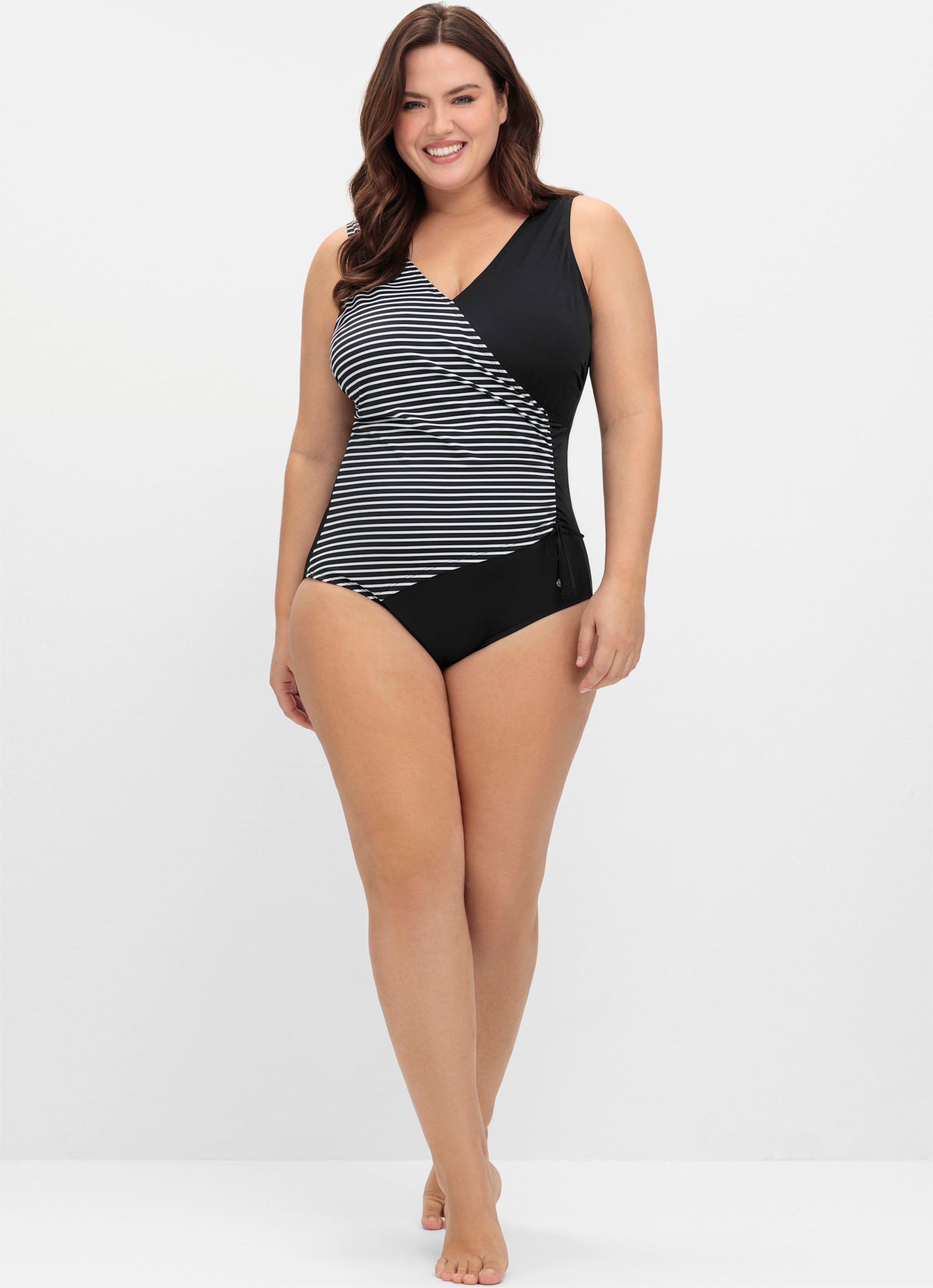 Sheego Badeanzug in Wickeloptik