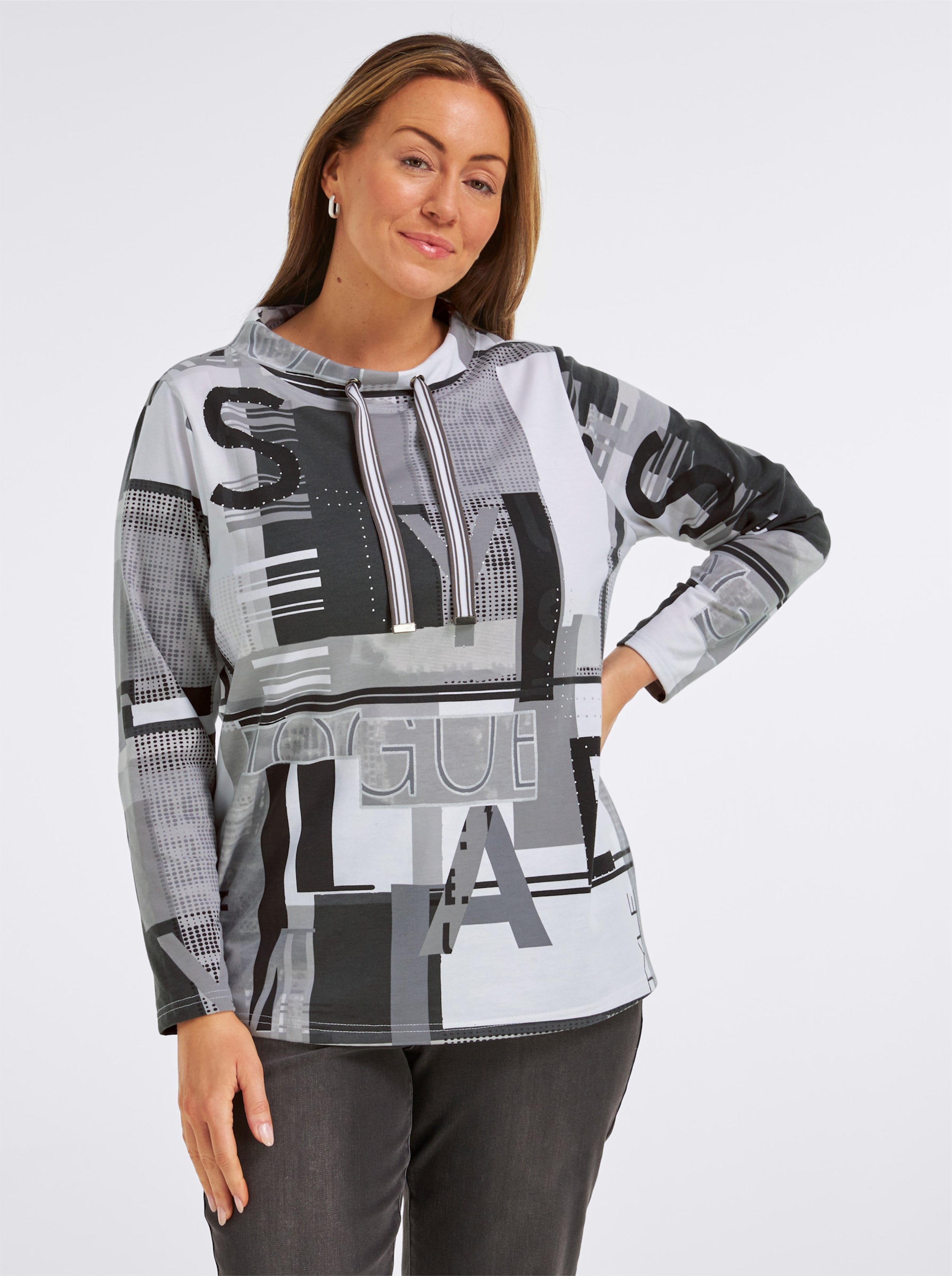 Sheego Sweatshirt mit Buchstaben-Print