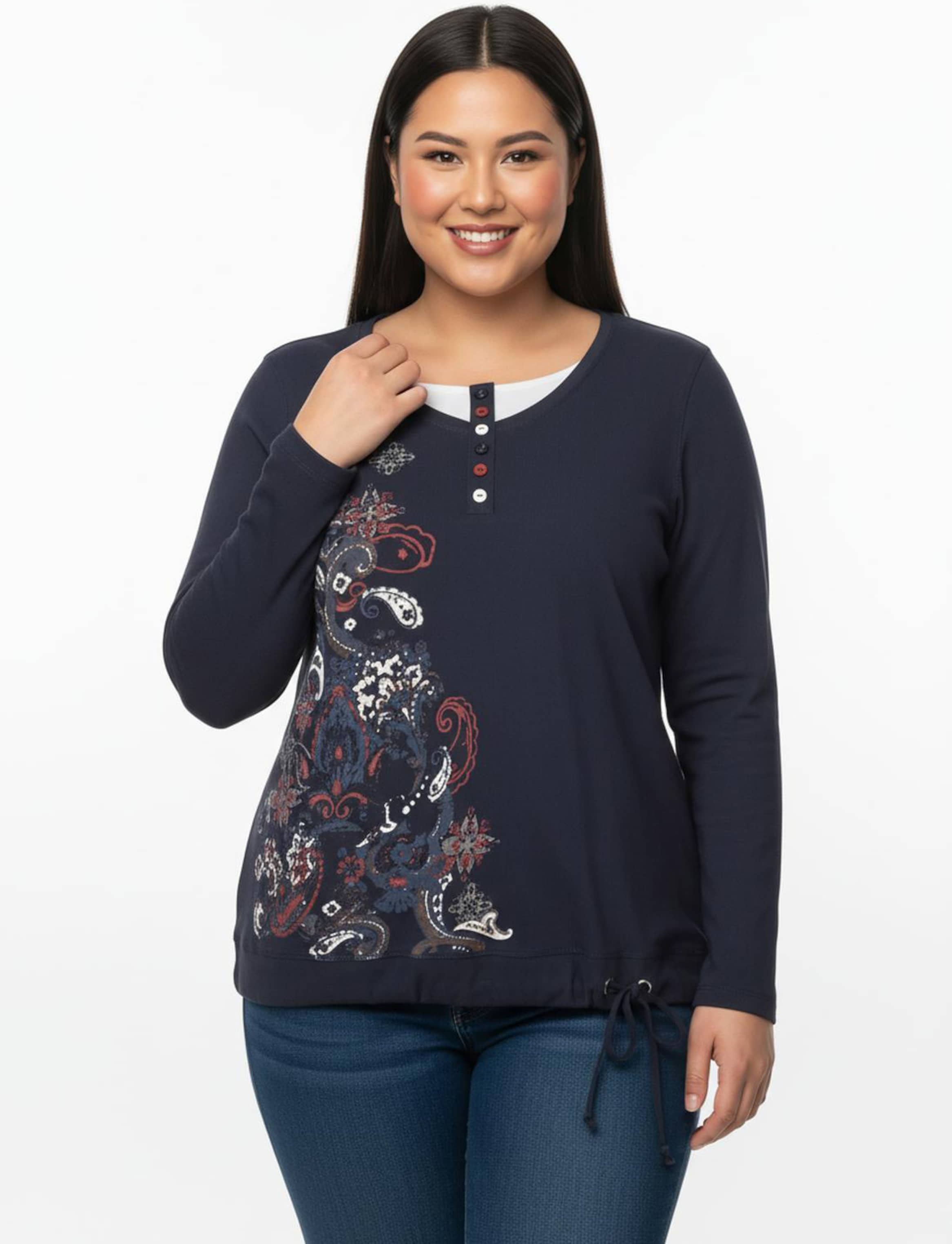 Sheego Rundhalsshirt im 2-in-1-Look