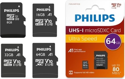 Philips Micro-SDHC/XC Speicherkarte: 1 / 8 GB