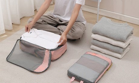 3er-Set Kompressions-Aufbewahrungstaschen: Dunkelblau