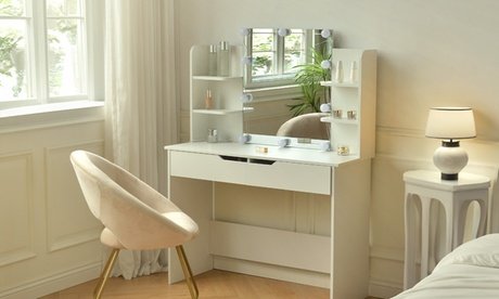 Home Deluxe Schminktisch „KYLIE“ mit Spiegel und LED-Beleuchtung