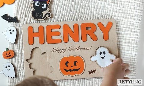 Personalisierbares Namens-Puzzle im Halloween-Design (exkl. Versandkosten)